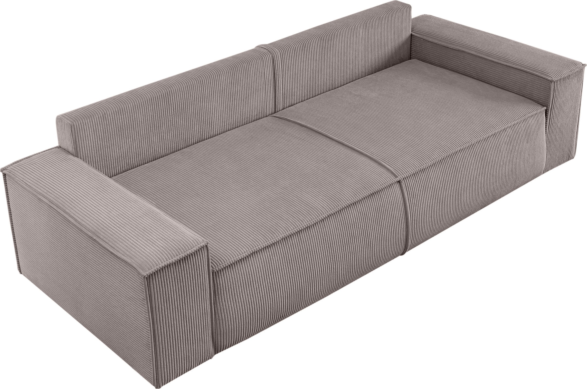 Home affaire 3-Sitzer »SHERWOOD Schlafsofa (257cm) Cord, Samtvelours, Vintage-Lederoptik«, Schlaffunktion mit Bettkasten (ca. 136/200cm)