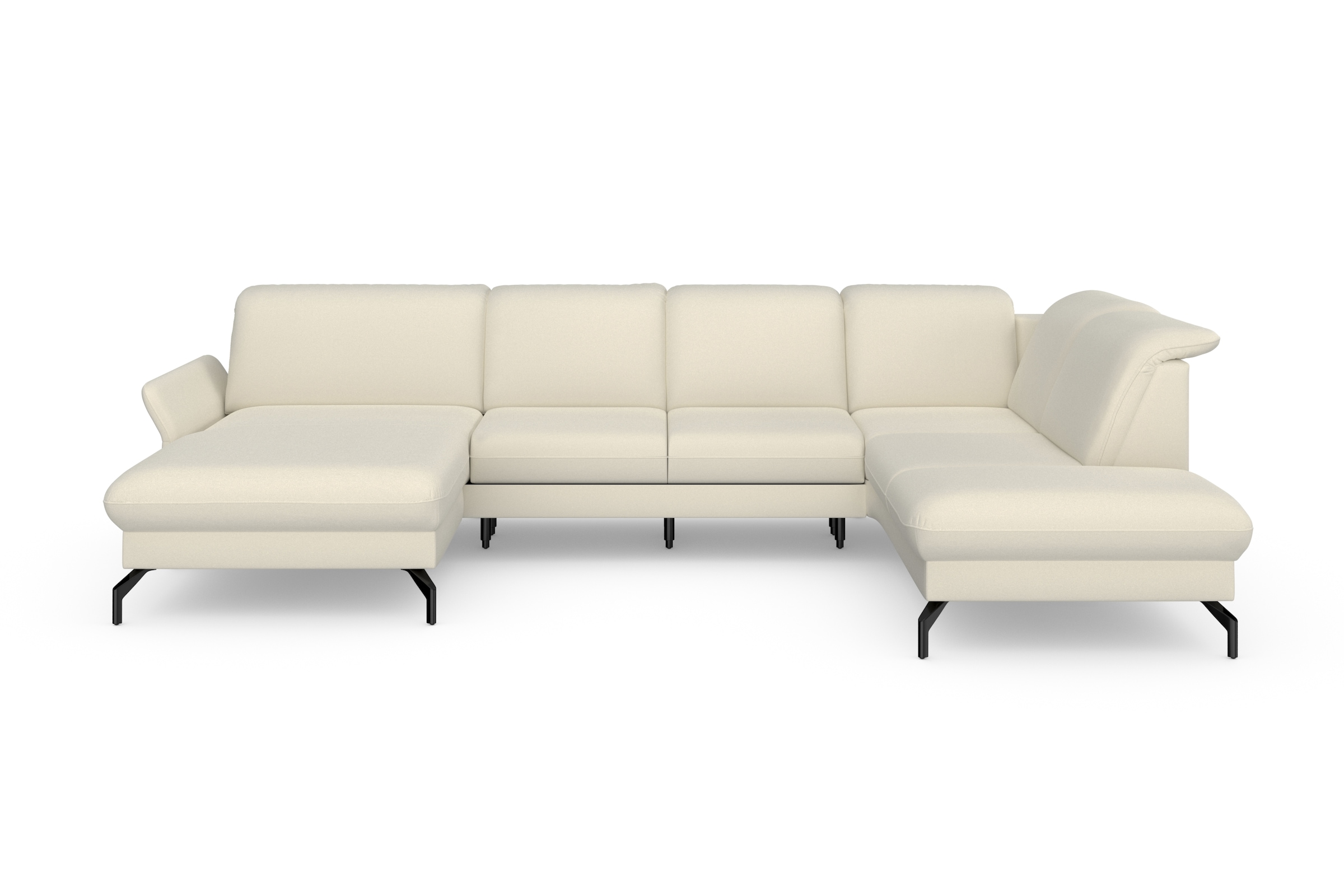 sit&more Wohnlandschaft »Fashion U-Form«, wahlweise mit Kopfteilverstellung, Vorziehsitz, motorisch, Metallfüße