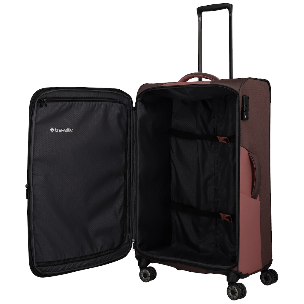 travelite Trolleyset »VIIA L/M/S, Reisetasche«, (4 tlg.), Kofferset Reisegepäck mit erweiterbarem Volumen und TSA Schloss