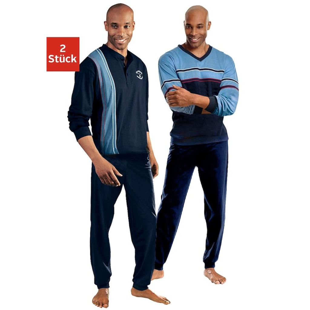 le jogger® Pyjama, (Packung, 4 tlg., 2 Stück), lange Form