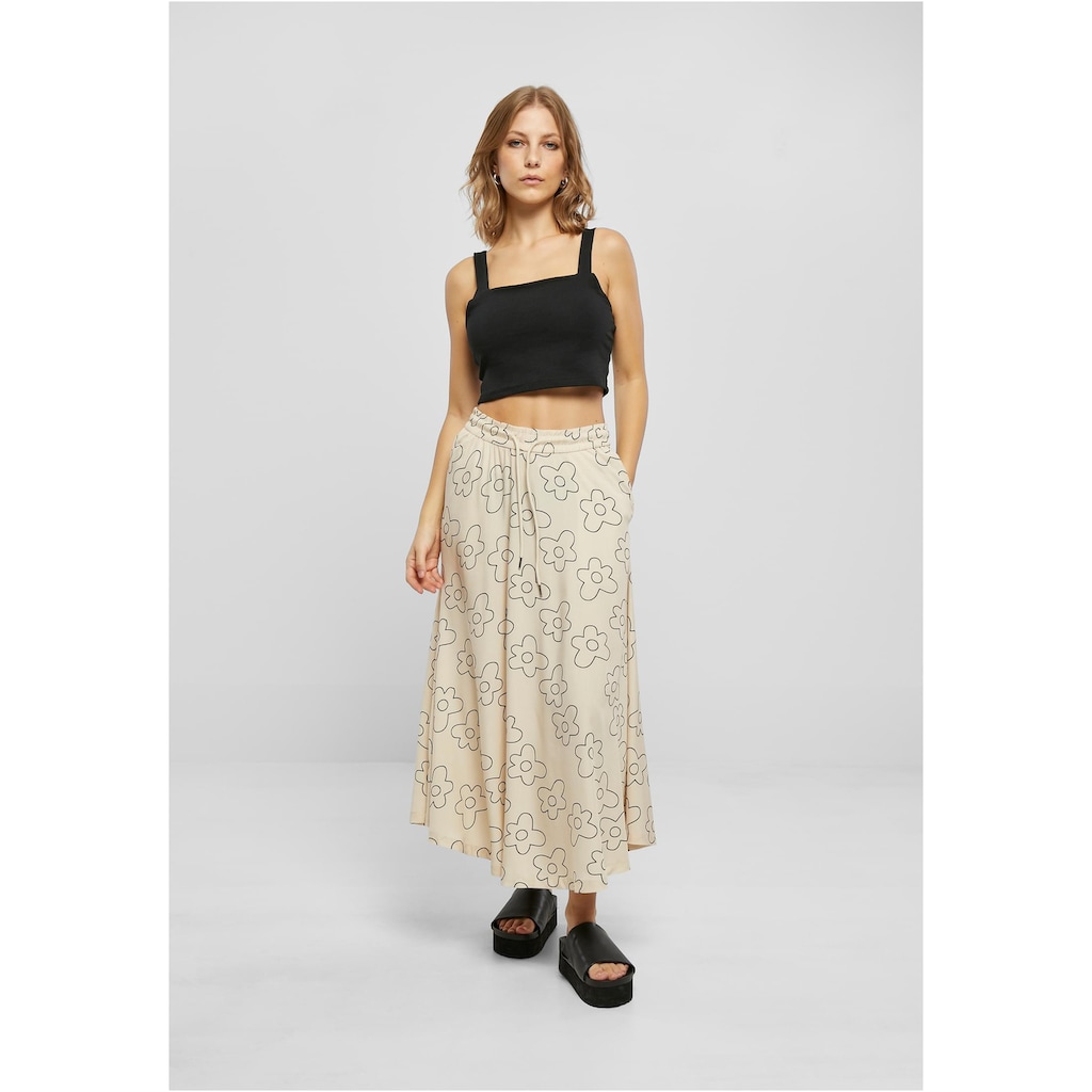 URBAN CLASSICS Jerseyrock »Urban Classics Damen Ladies Viscose Midi Skirt«, (1 tlg.)