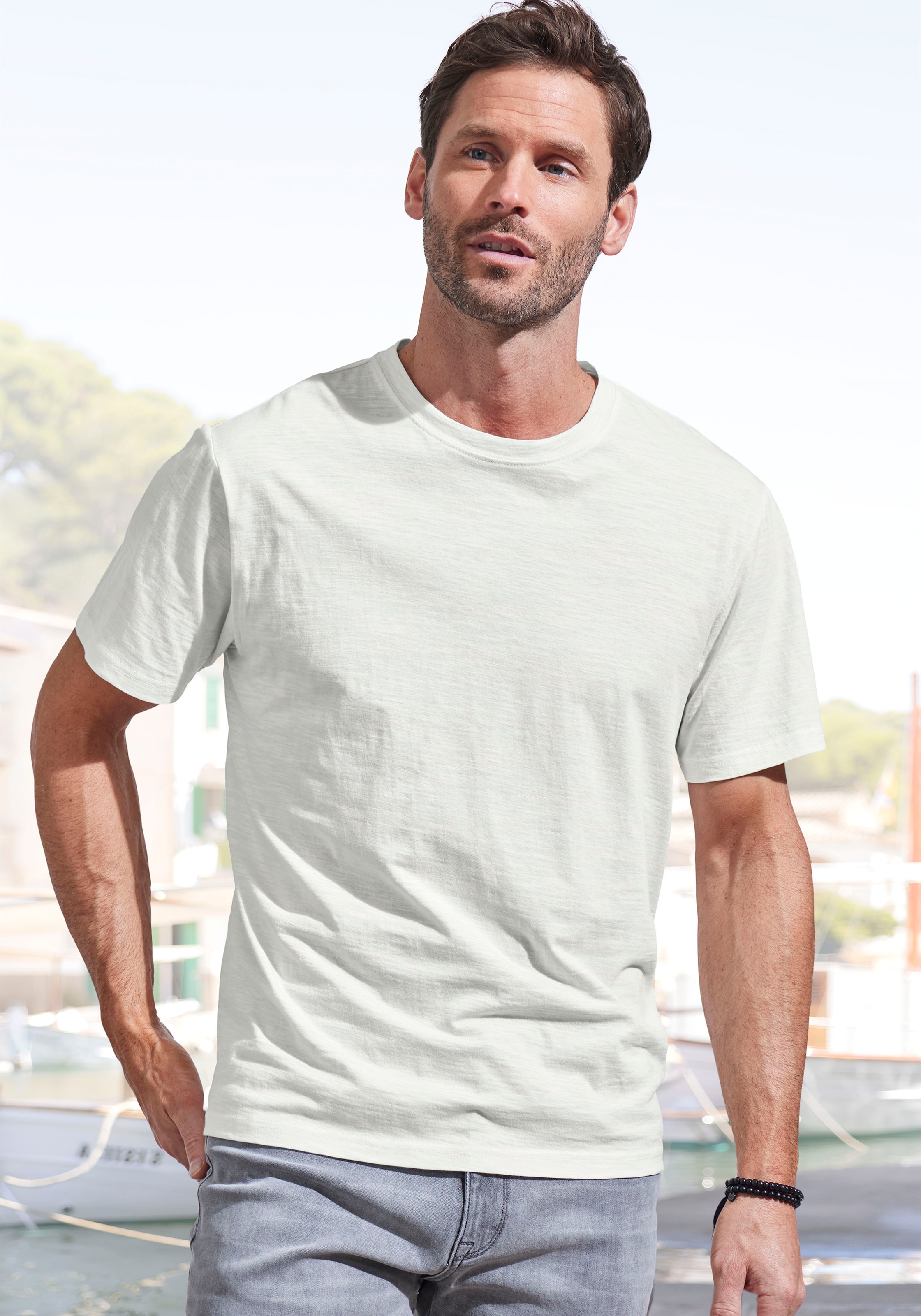 John Devin T-Shirt "mit Struktur", aus strukturierter Baumwoll-Qualität günstig online kaufen