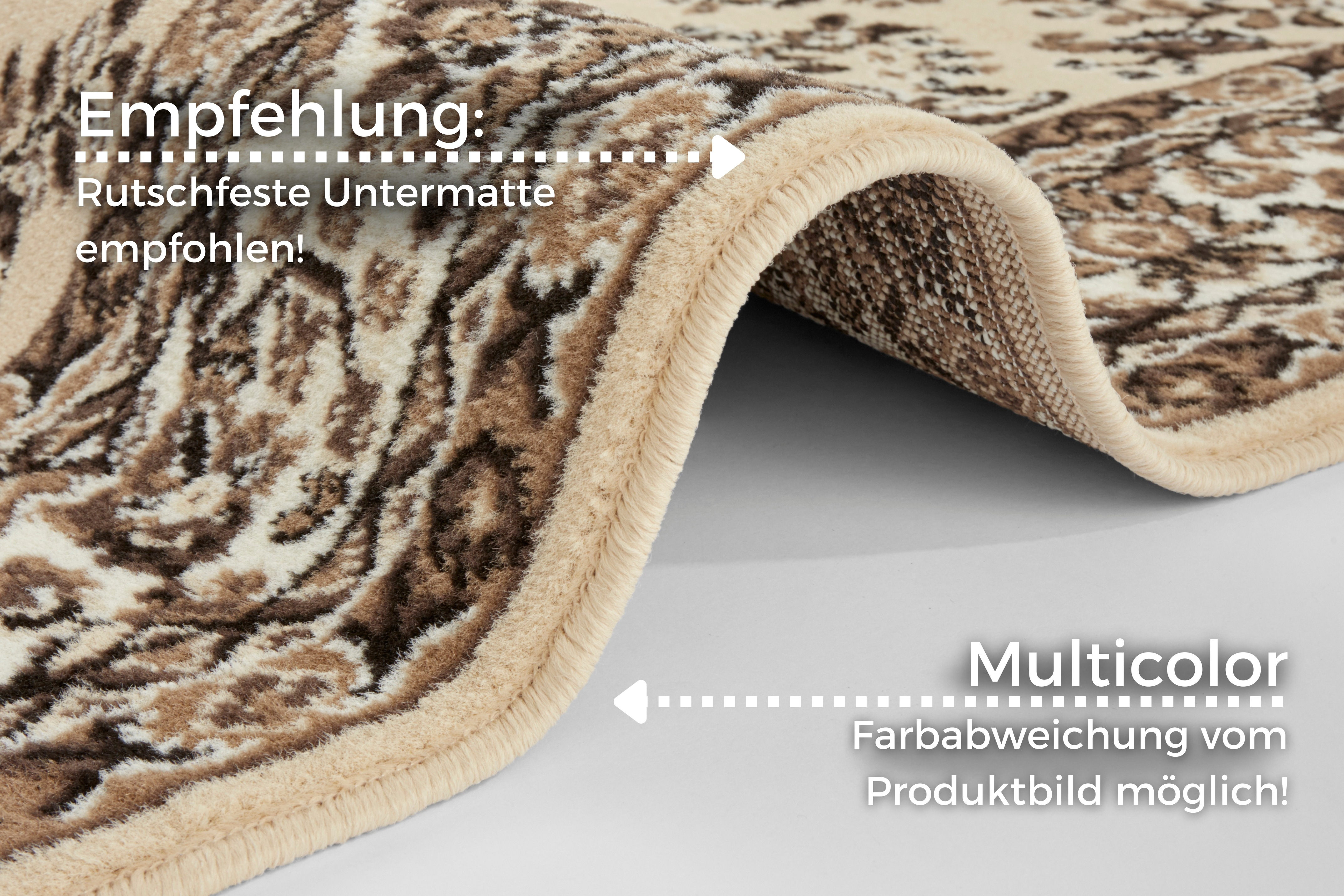 Thumbnail - HANSE Home Teppich "Halton" rechteckig 8 mm Höhe Kurzflor, Orient-Optik, mit Bordüre, Läufer, pflegeleicht, gekettelt