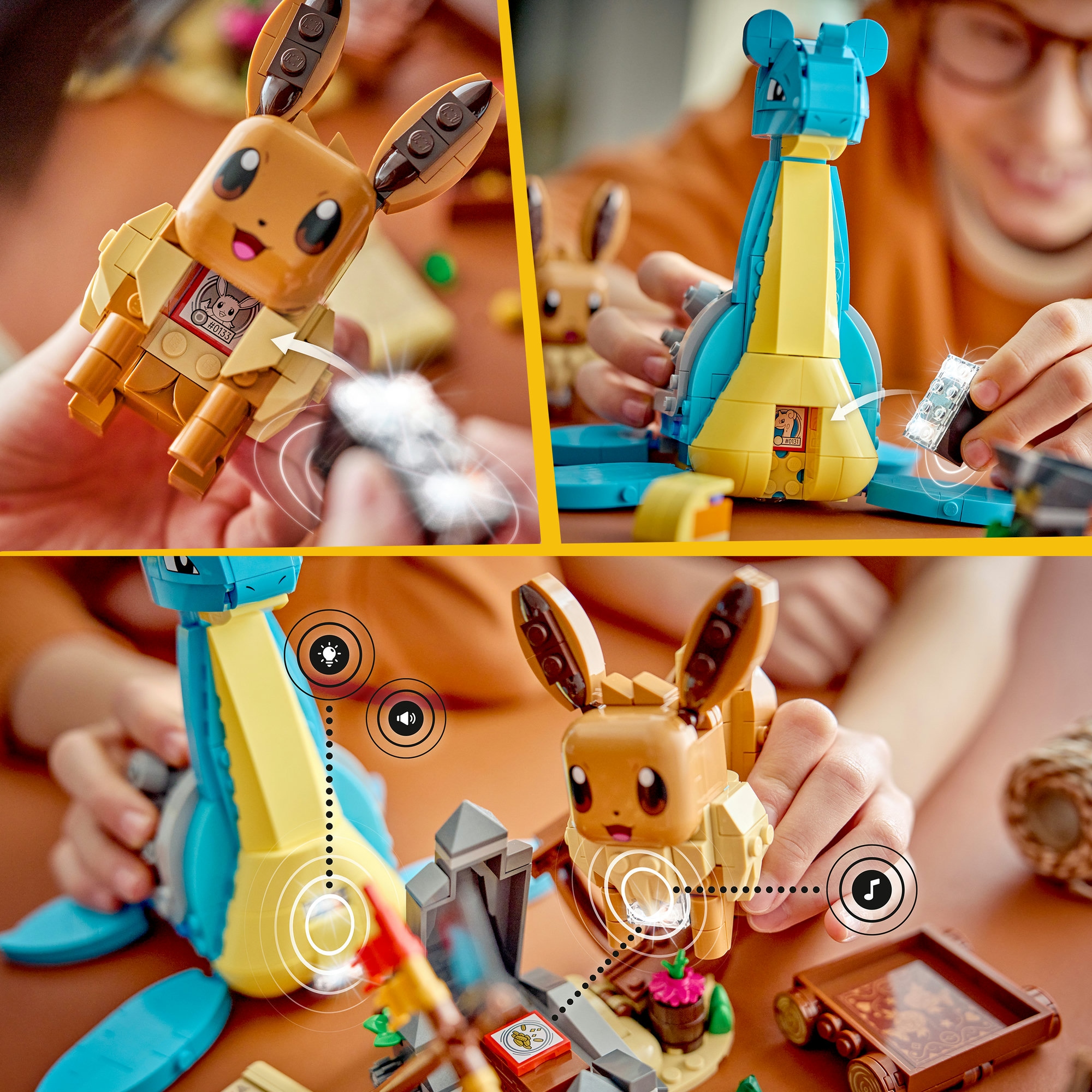 LEGO® Konstruktionsspielsteine »SMART Play™  Evoli und Lapras auf Schatzsuche (72162), LEGO Pokémon« Mit SMART Brick kombatibel (nicht enthalten)