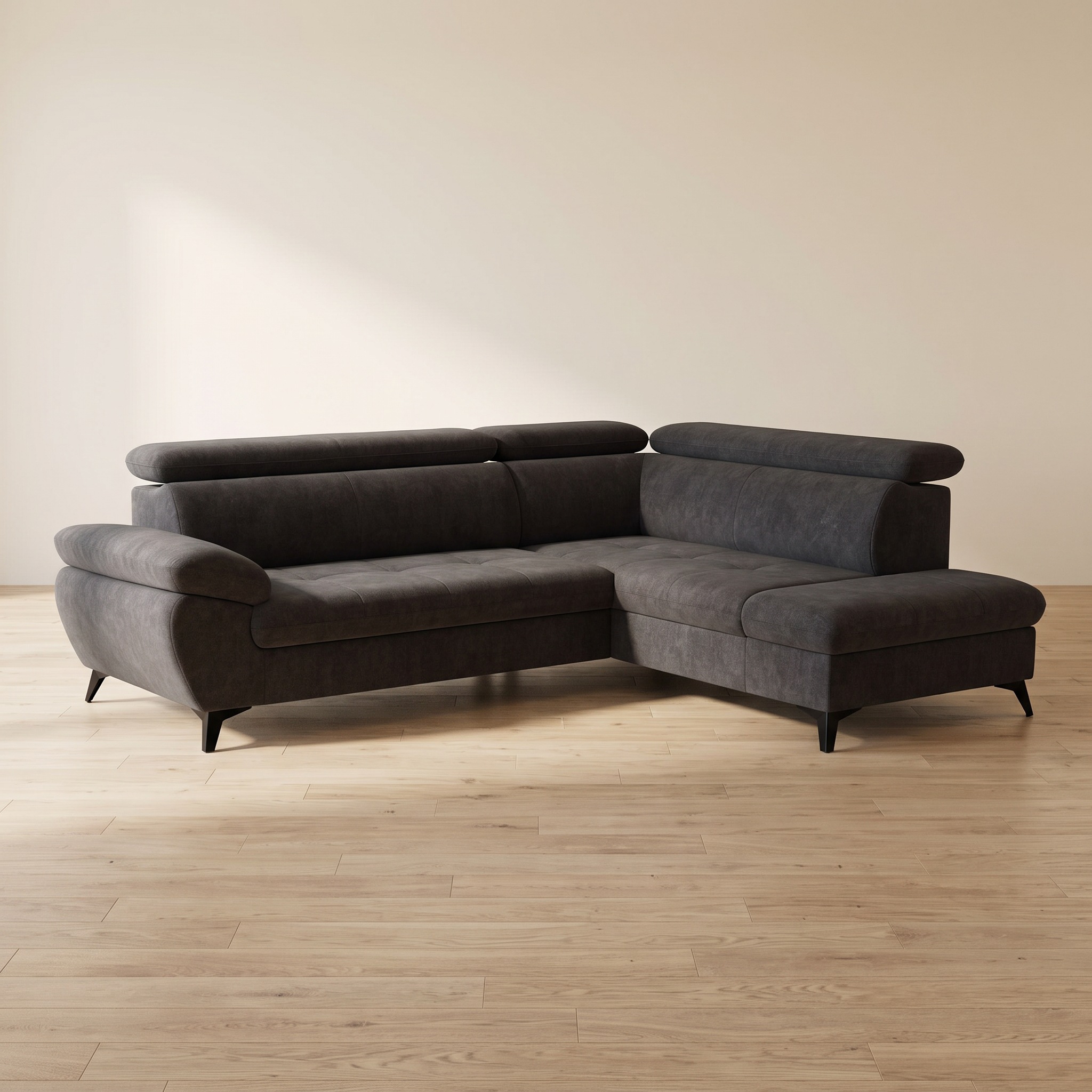 Ecksofa COTTA, B:256cm H:100cm T:207cm, braun, Wohnzimmer, Sofas, "Hudson", mit Kopfteilverstellung, optional Schlaffunktion & Bettkasten