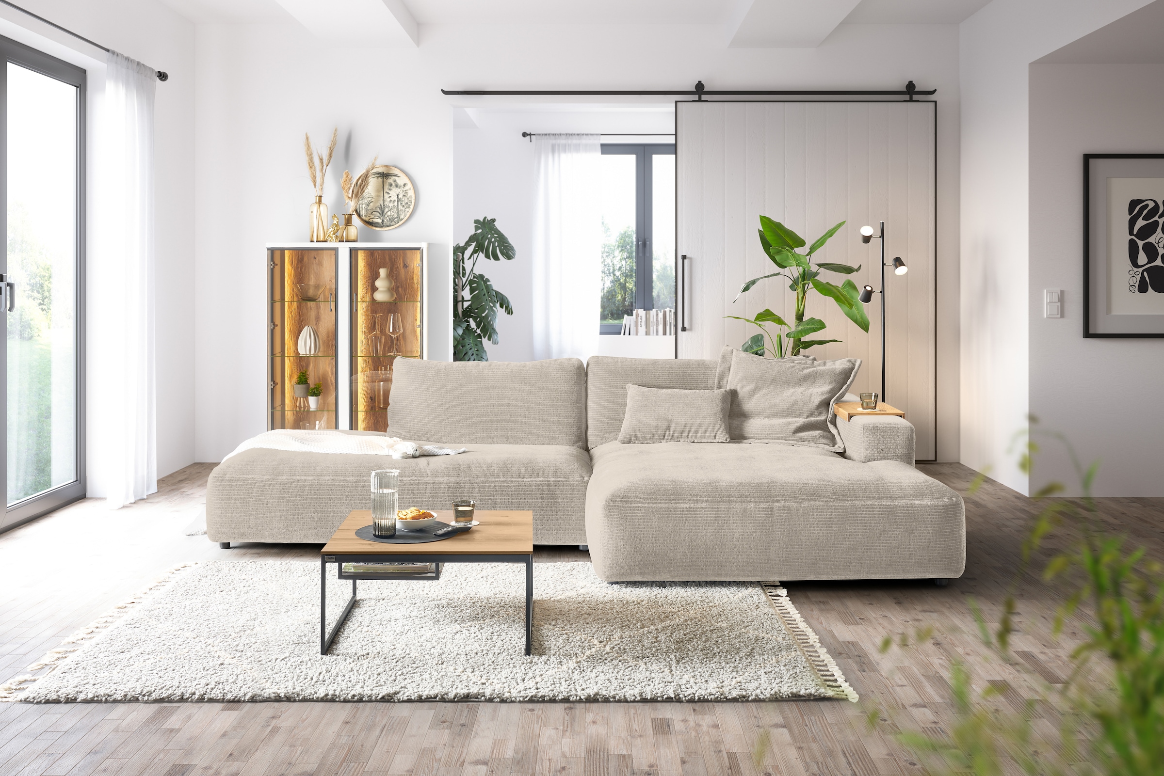 Musterring Ecksofa "Lucia modern und bequem, Breite 330cm, L-Form" verschiedene Farben, großer Longchair mit Armlehne, B330 x T190 cm