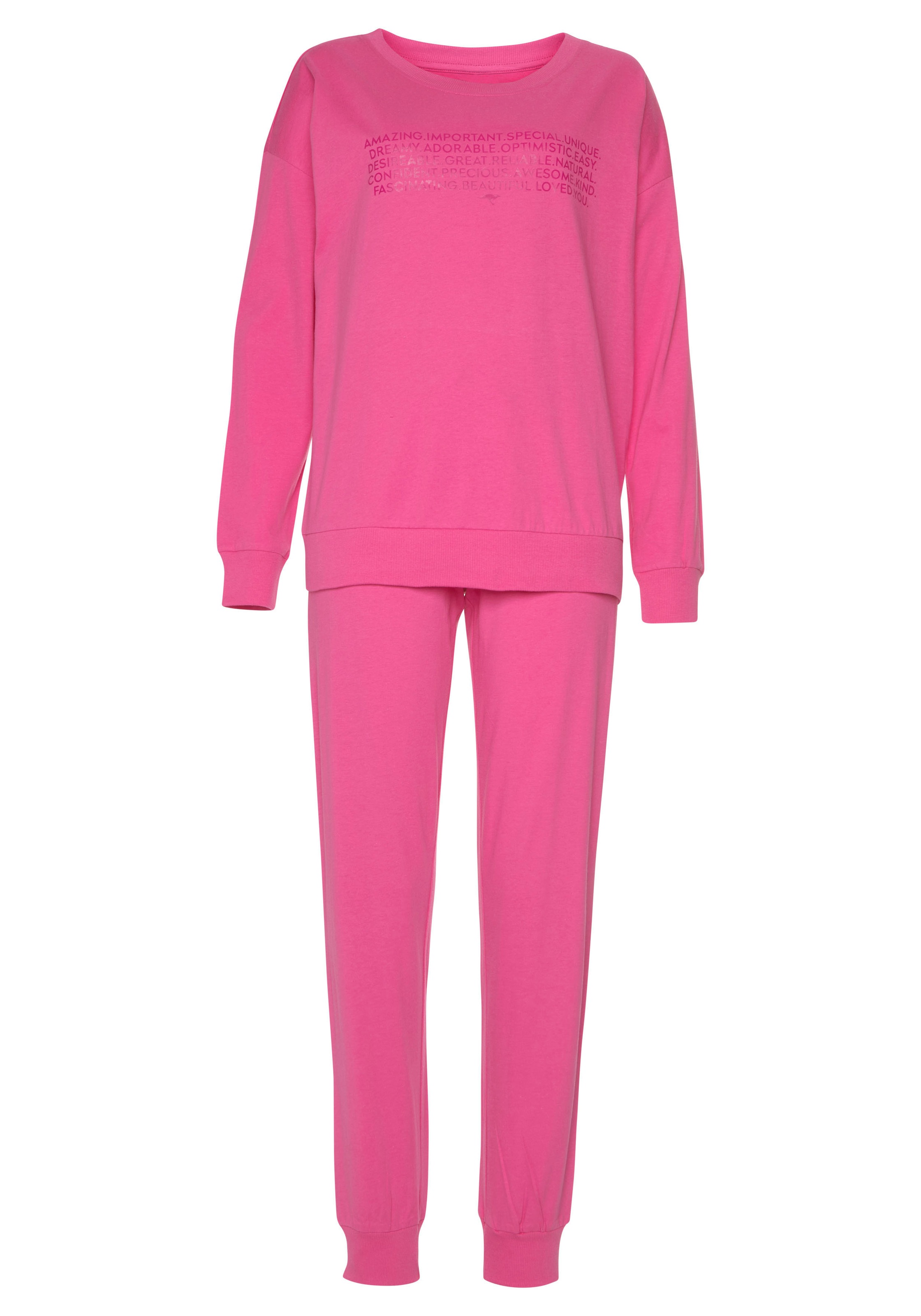 KangaROOS Pyjama Set, 2 tlg. mit Slogan-Frontdruck