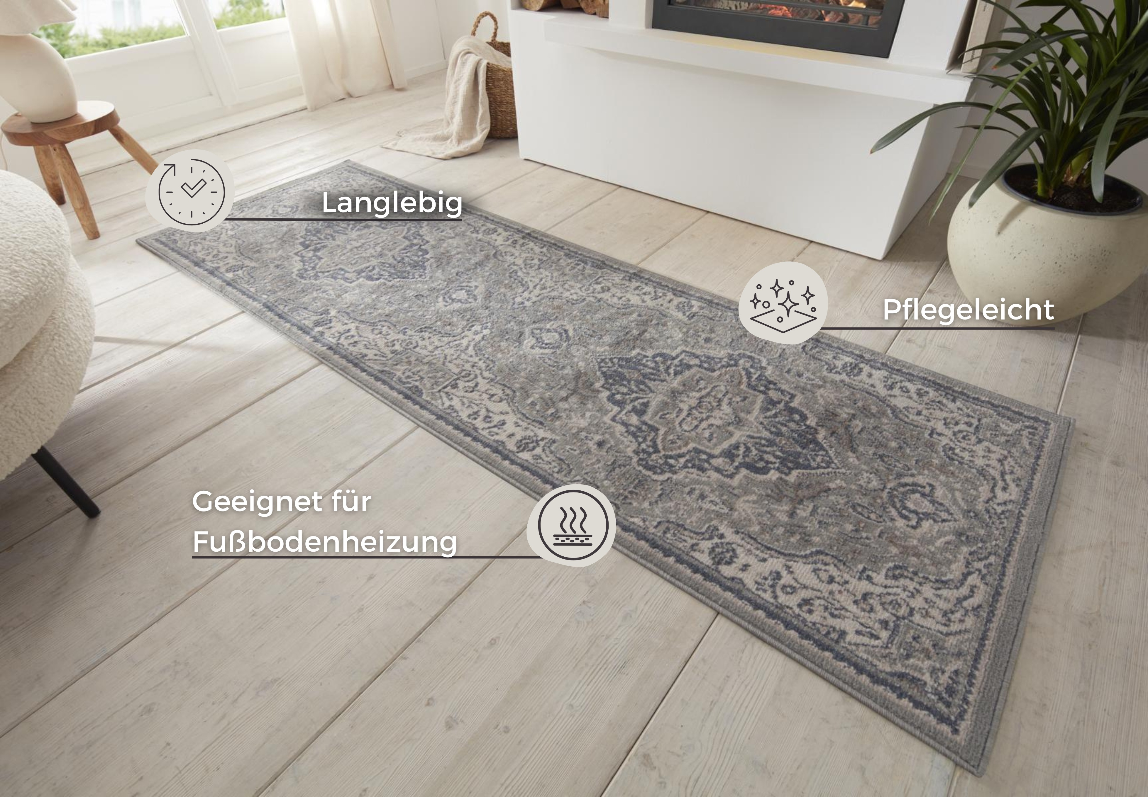 Thumbnail - HANSE Home Teppich "Orken", rechteckig, 8 mm Höhe, Kurzflor, Läufer, Orient, Vintage, Wohnzimmer, Schlafzimmer, Esszimme...