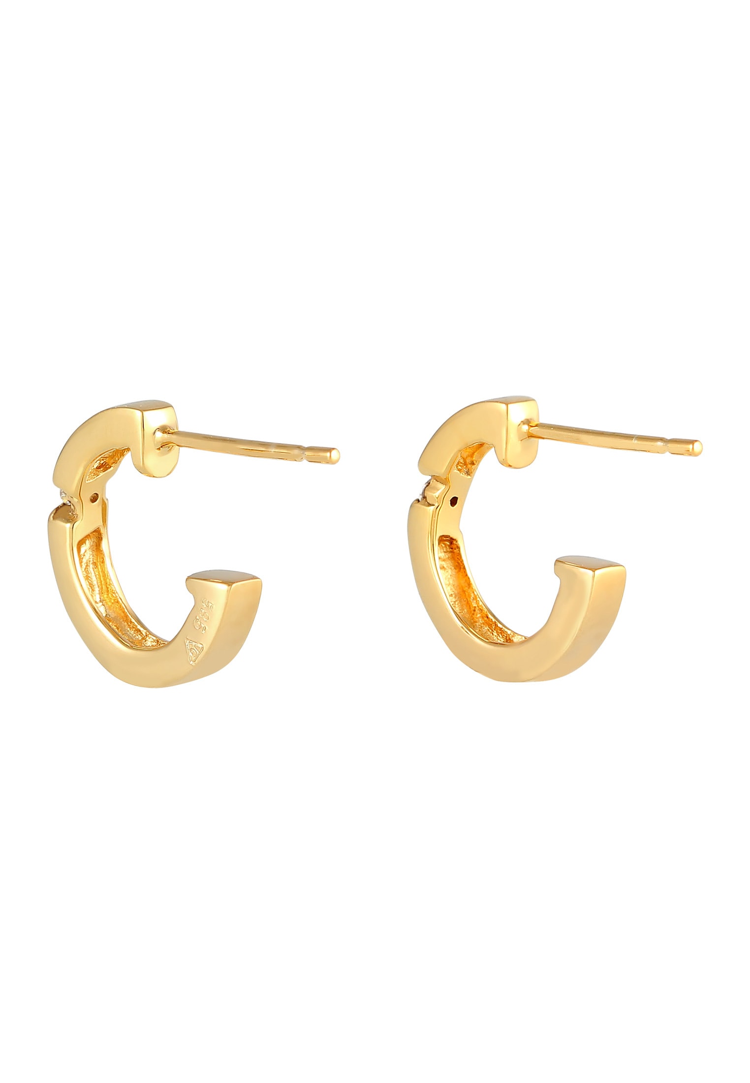 Elli DIAMONDS Paar Creolen »Creolen Diamant Weiß Brillantschliff (0.03 ct.) 585 Gelbgold«