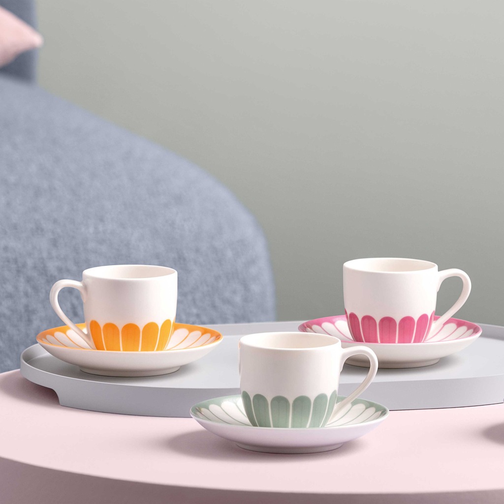 Villeroy & Boch Tasse "Espressotassen mit Untertassen Fleur Couleur 70 ml 6 günstig online kaufen