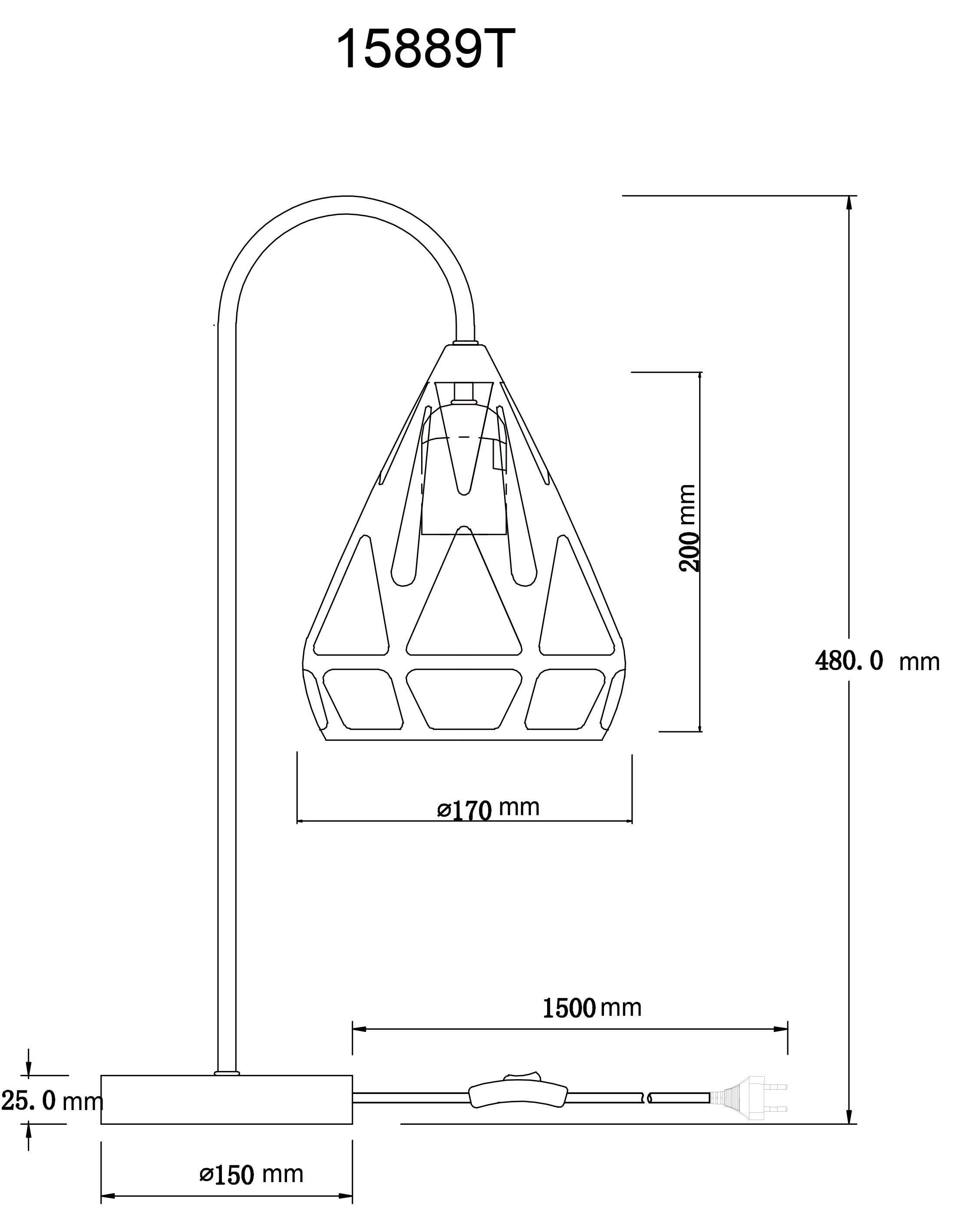 GLOBO LIGHTING Tischleuchte »HASSAN«, Leuchtmittel E27 | ohne Leuchtmittel, Tischlampe/schwarz/Dekor/Dekorstanzungen/Schlafzimmer/Wohnzimmer