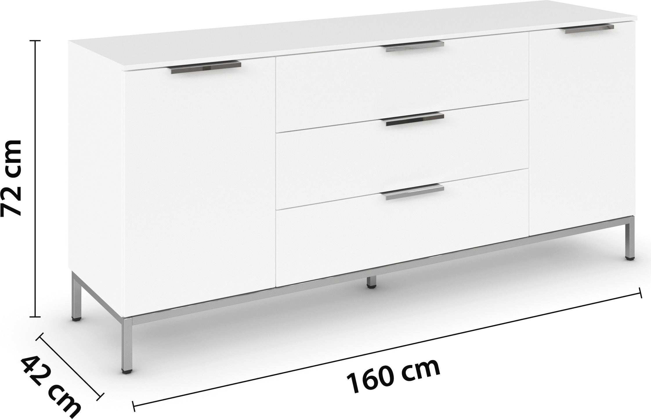 rauch Kombikommode »Kommode Türkommode Sideboard Kombikommode FLIPP«, (Breite 160 cm mit 2 Einlegeböden), 2-türig mit 3 Schubladen und Soft-Close-Funktion