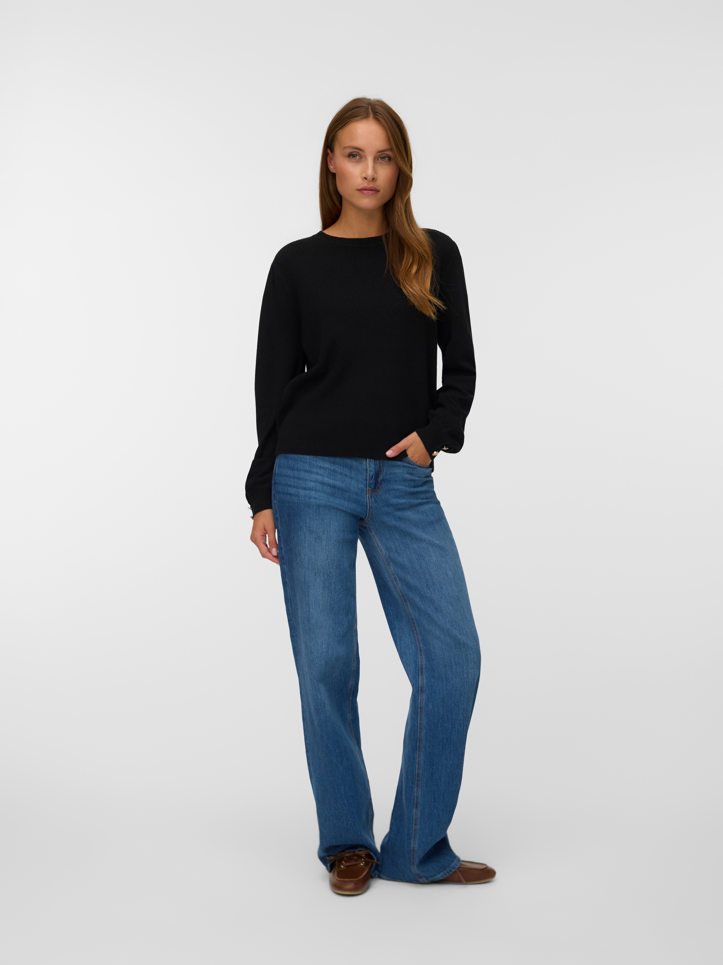 Vero Moda Strickpullover »VMHOLLYKARIS LS O-NECK PULLOVER BOO«