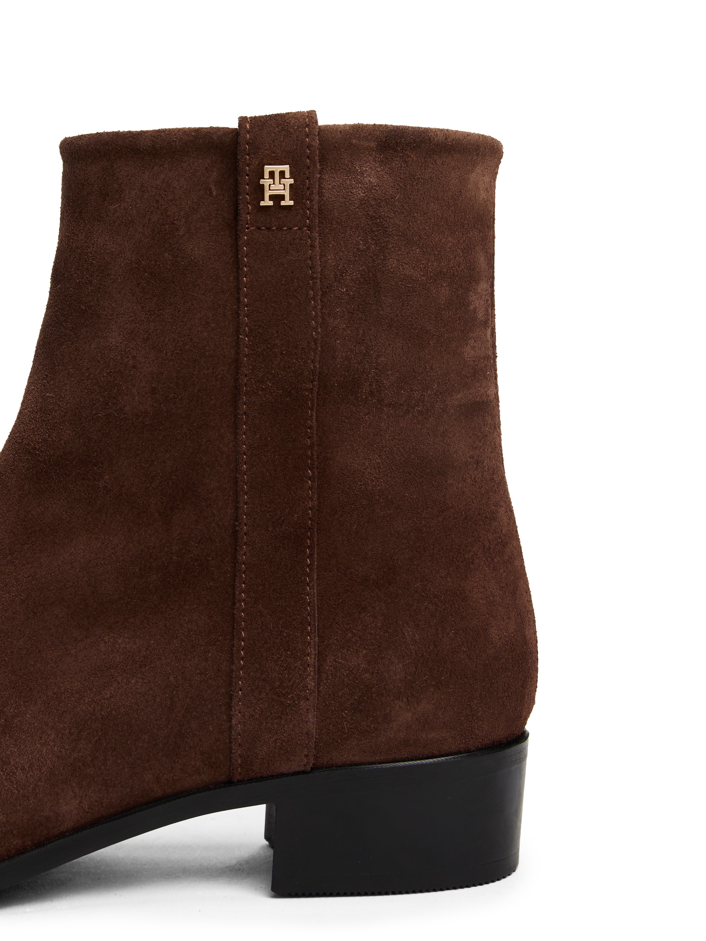 Tommy Hilfiger Stiefelette »TH SUEDE POINTY ZIP BOOTIE«, Blockabsatz, Westernboots, Cowboyboots in spitz zulaufender Form