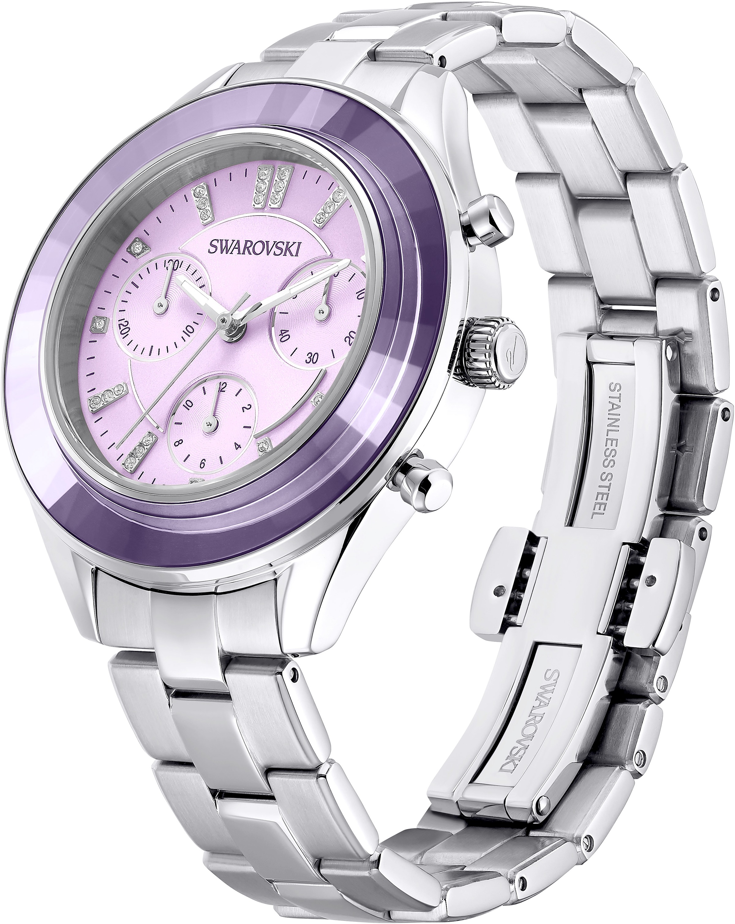 Swarovski Chronograph »OCTEA LUX SPORT 37 mm«, Quarz,Armbanduhr,Damenuhr,Swiss Made,Swarovski-Kristalle,Stoppfunktion