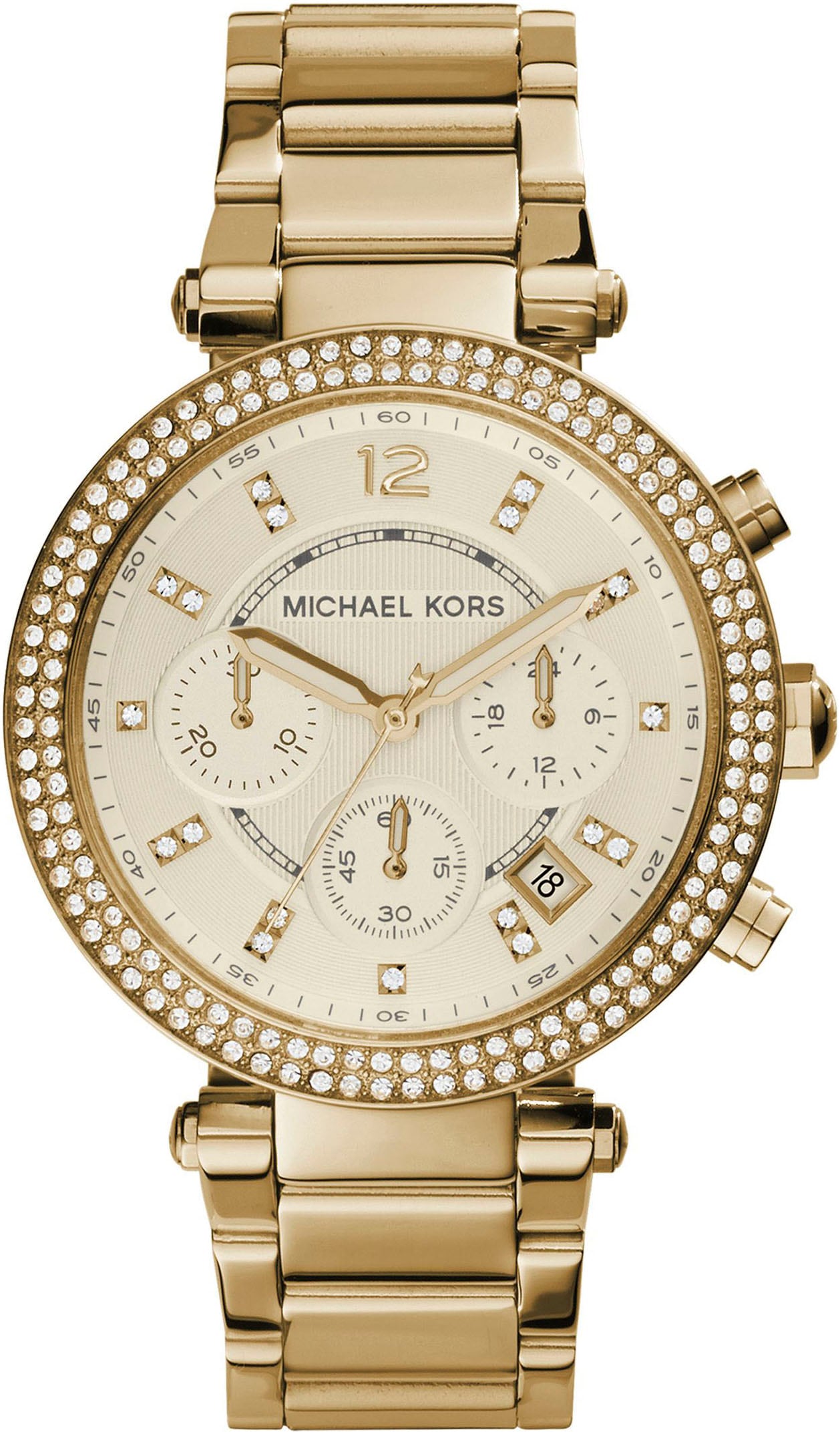 MICHAEL KORS Chronograph »PARKER, MK5354«, Quarzuhr, Armbanduhr, Damenuhr, Stoppfunktion, 12/24-Std.-Anzeige