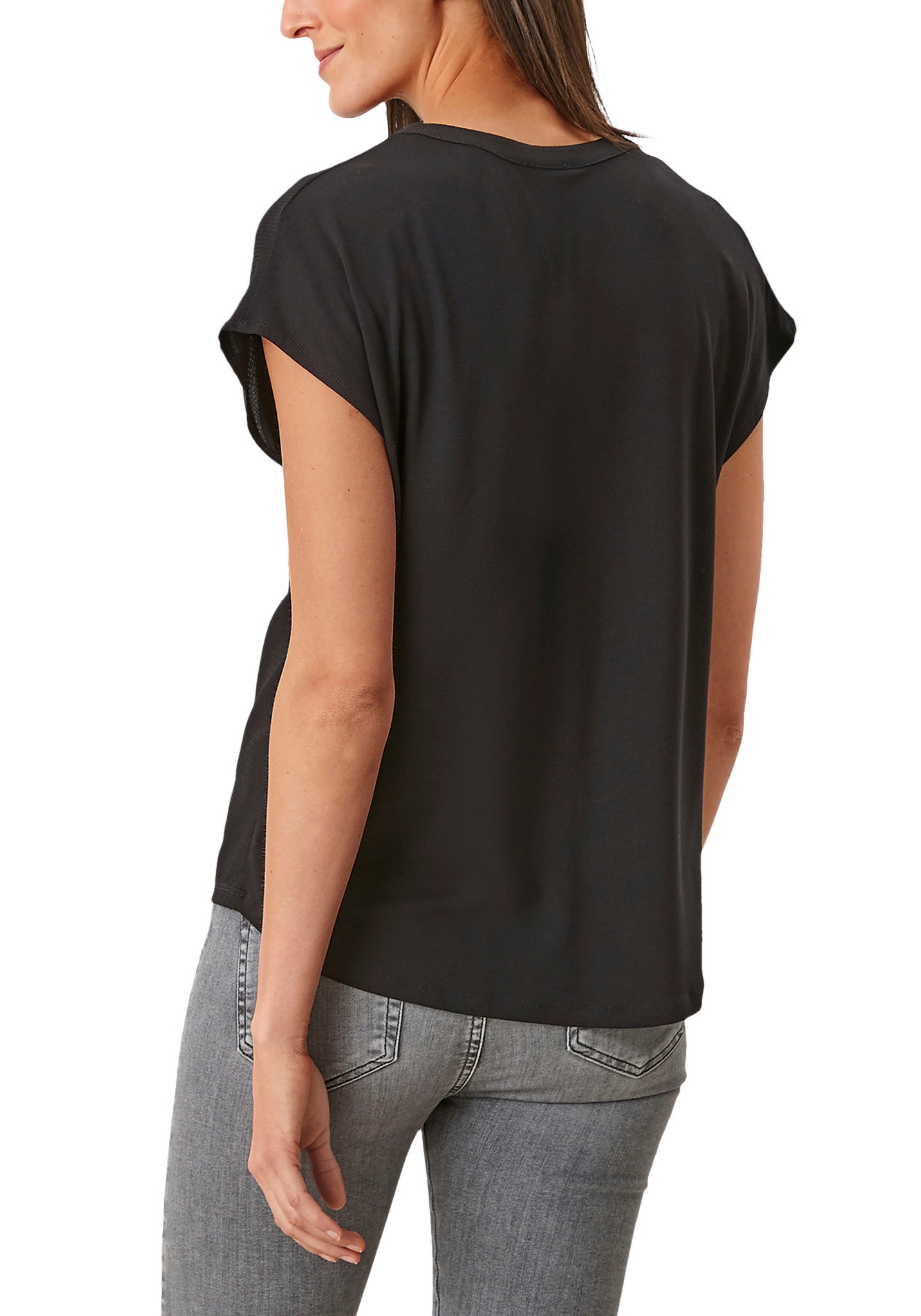 s.Oliver T-Shirt, mit geschlitztem Rundhalsausschnitt bestellen | BAUR