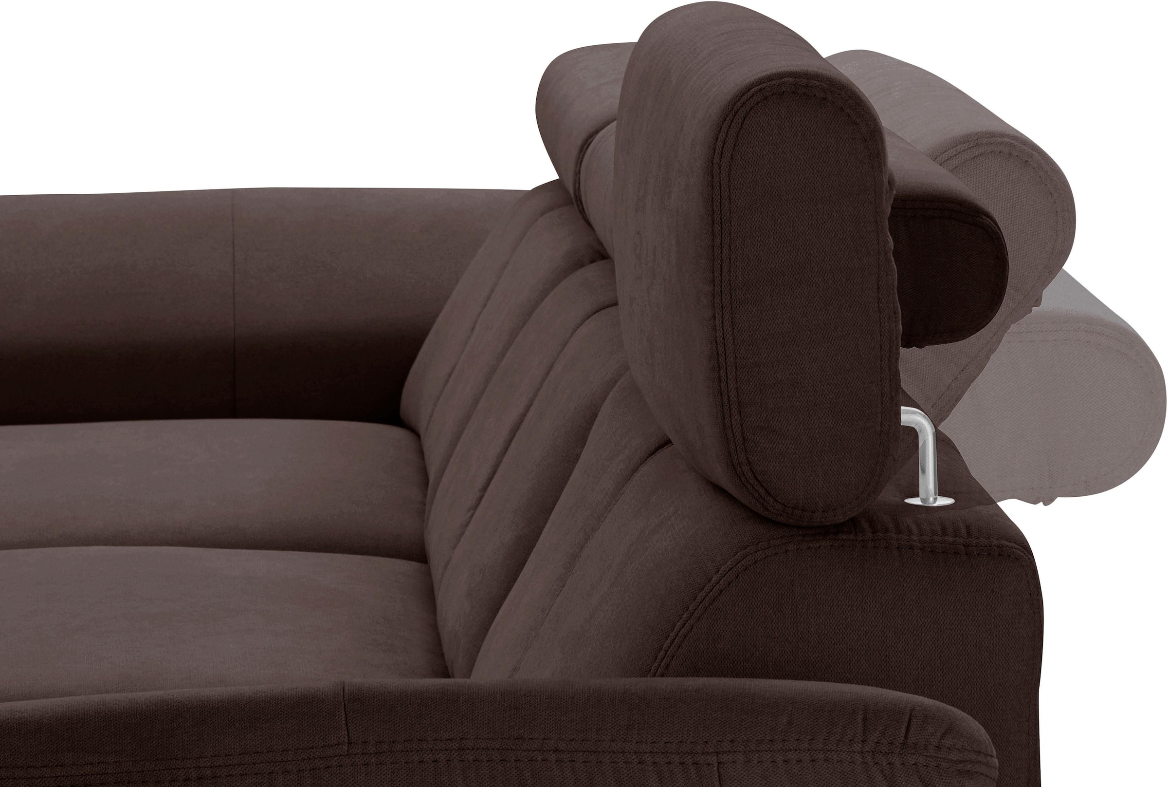 exxpo - sofa fashion Ecksofa »Salerno, inkl. Kopf- und Armteilverstellung, elegant & bequem, L-Form«, wahlweise mit Bettfunktion und Bettkasten, tolle Detailverarbeitung