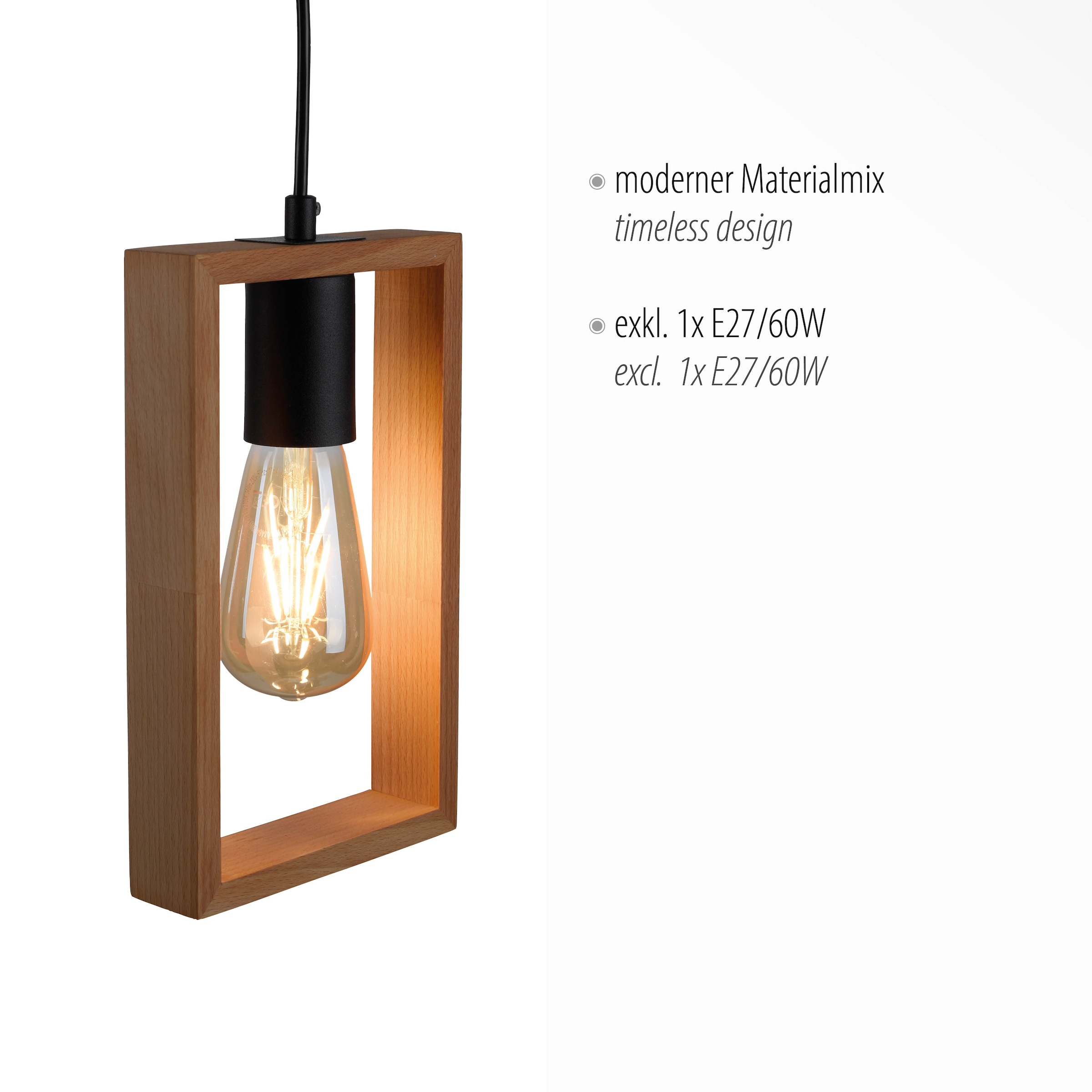 JUST LIGHT Pendelleuchte »FRANKY« E27 1 Stk. ExklusiveE27