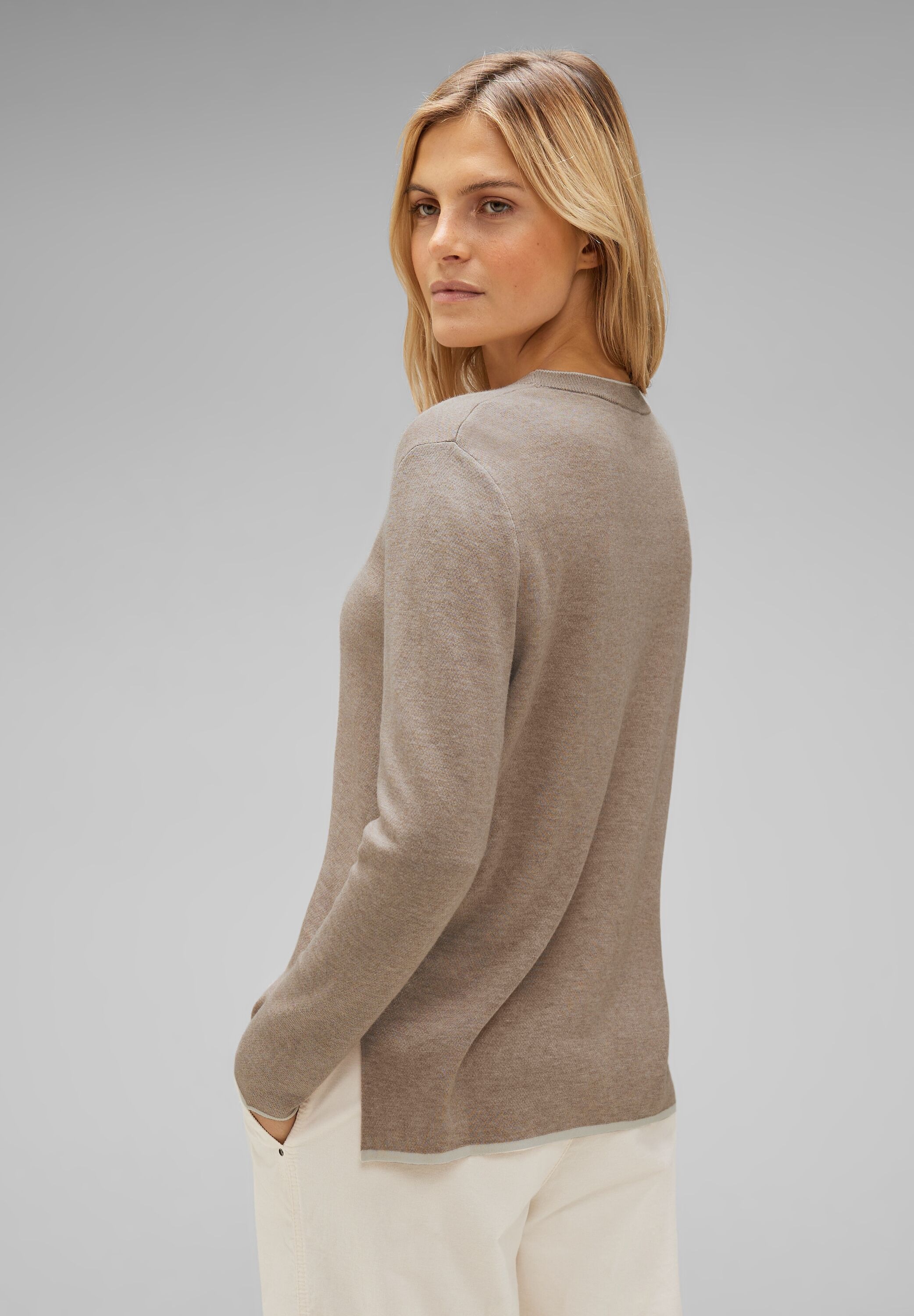 STREET ONE Strickpullover, in Doubleface-Optik