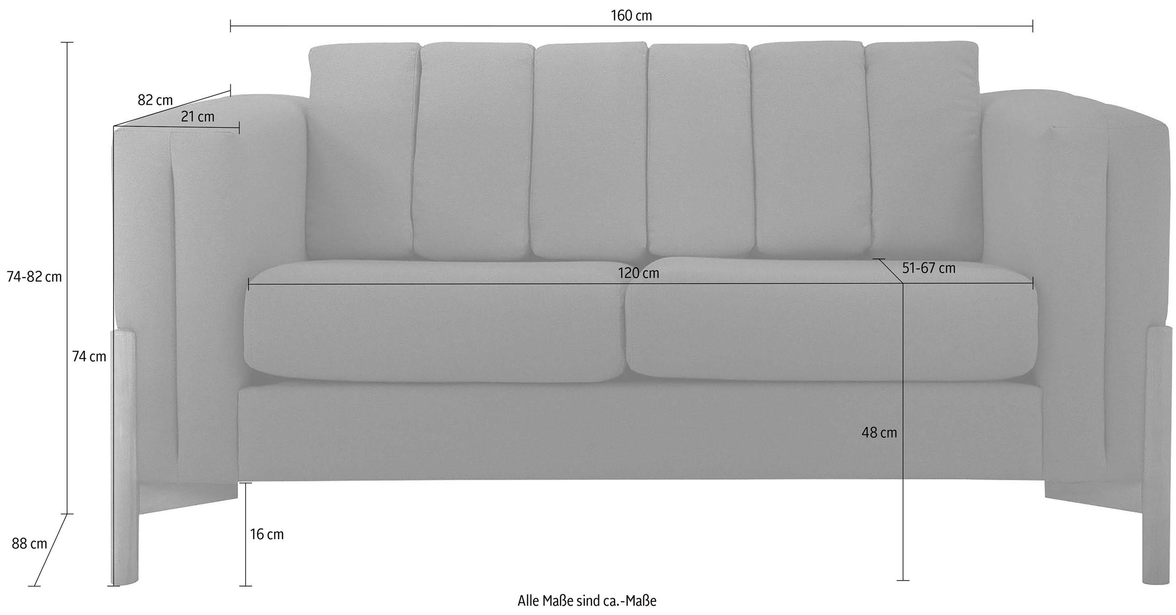 Thumbnail - Home affaire 2-Sitzer "Haki"