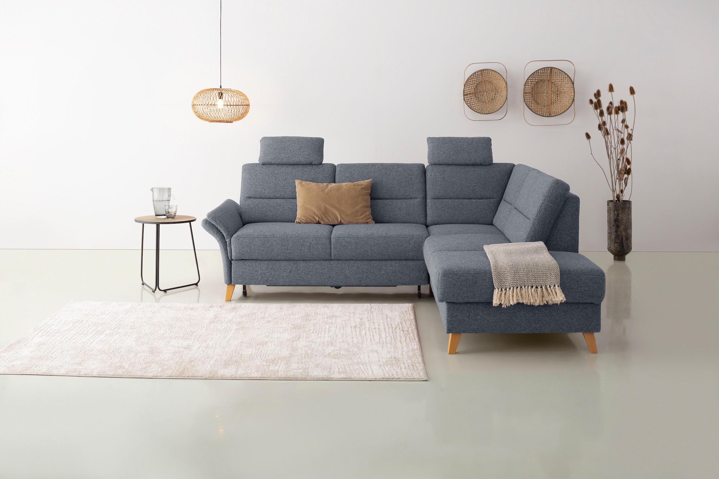 OTTO home Ecksofa "Westerland L-Form" Federkern-Polsterung, wahlweise mit Schlaffunktion, Bettkasten