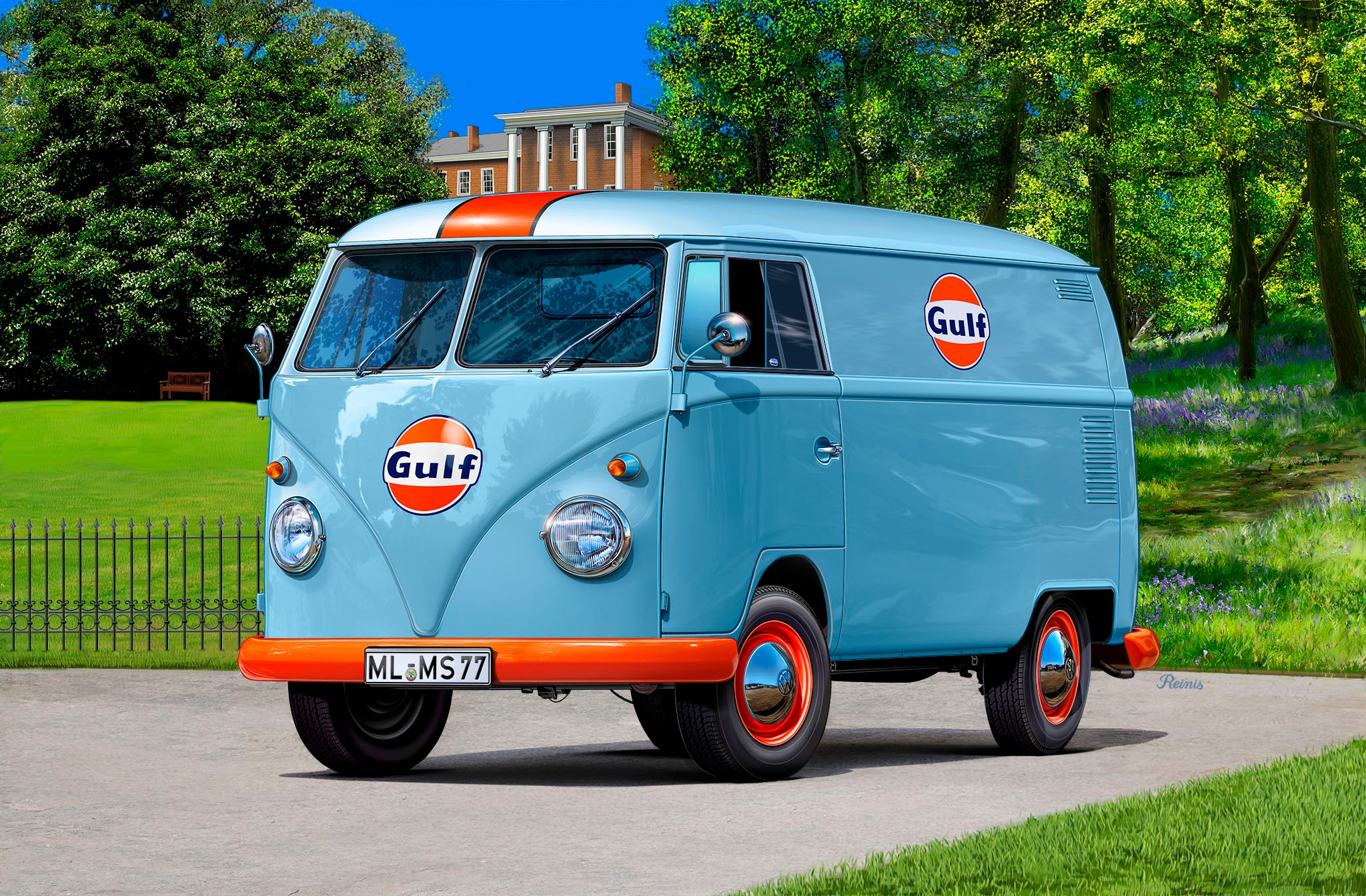 Revell® Modellbausatz »W T1 panel van (Gulf Decoration)«, Made in Europe