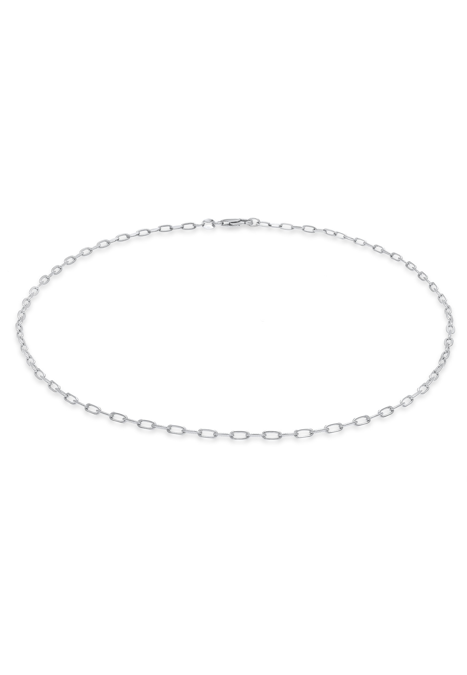 ELLI Damen Choker "Halskette Choker Gliederkette Oval Trend 925 Silber", ohne Stein, Silber 925 (Sterlingsilber), silber, Silber 925