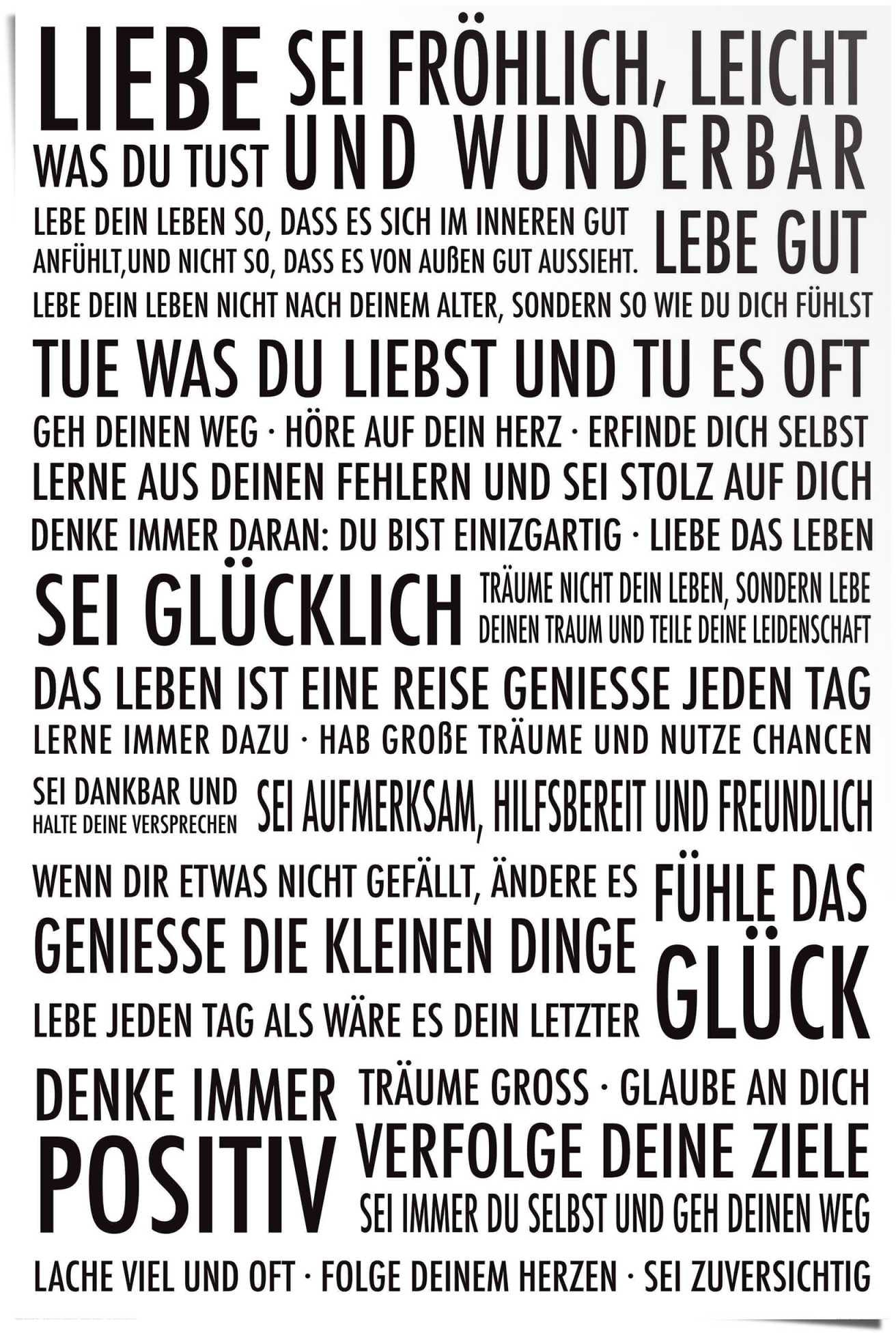 Reinders Poster "Positiv" günstig online kaufen