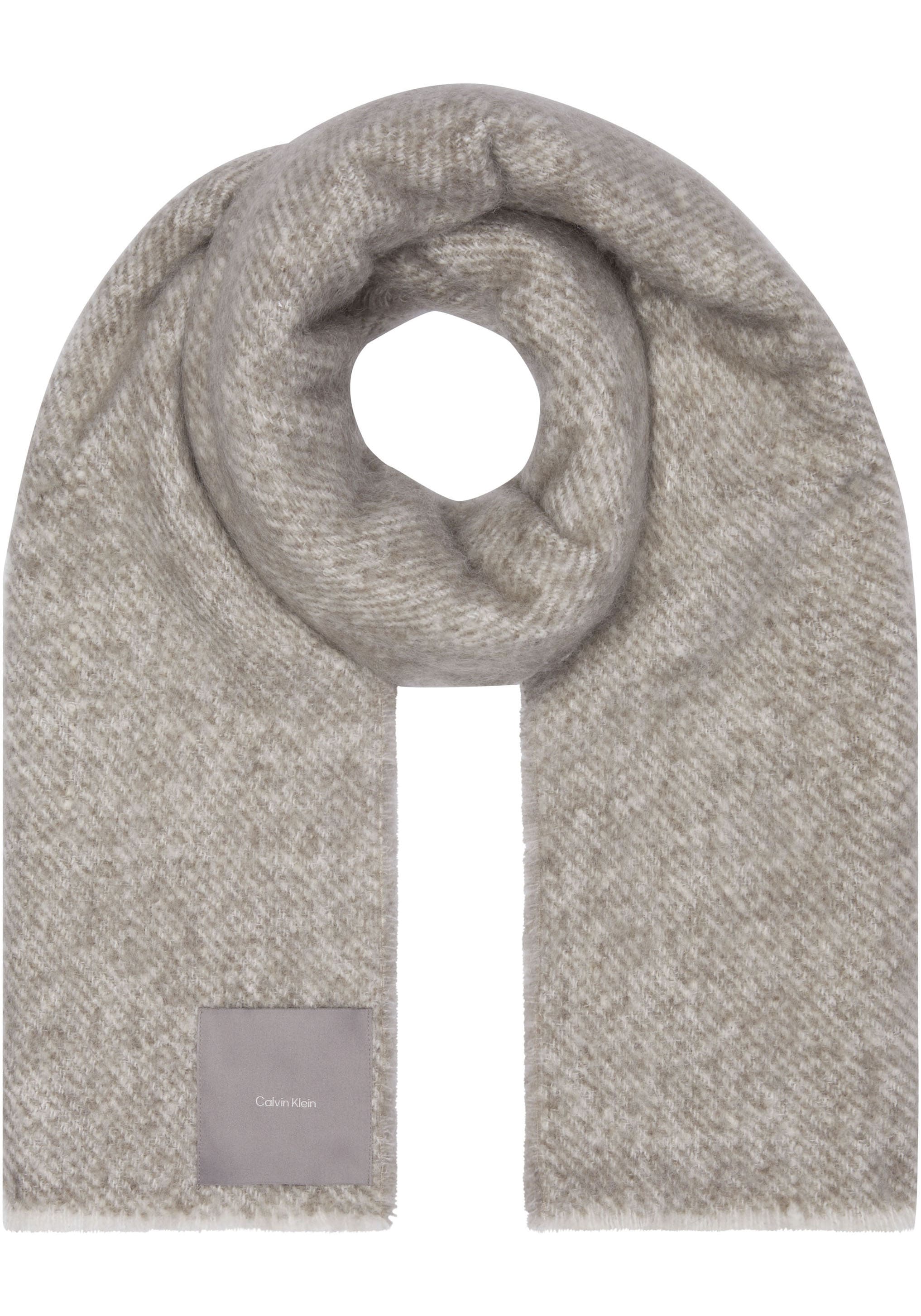 Calvin Klein Schal "CONCRETE WOOL BLANKET", mit Logopatch