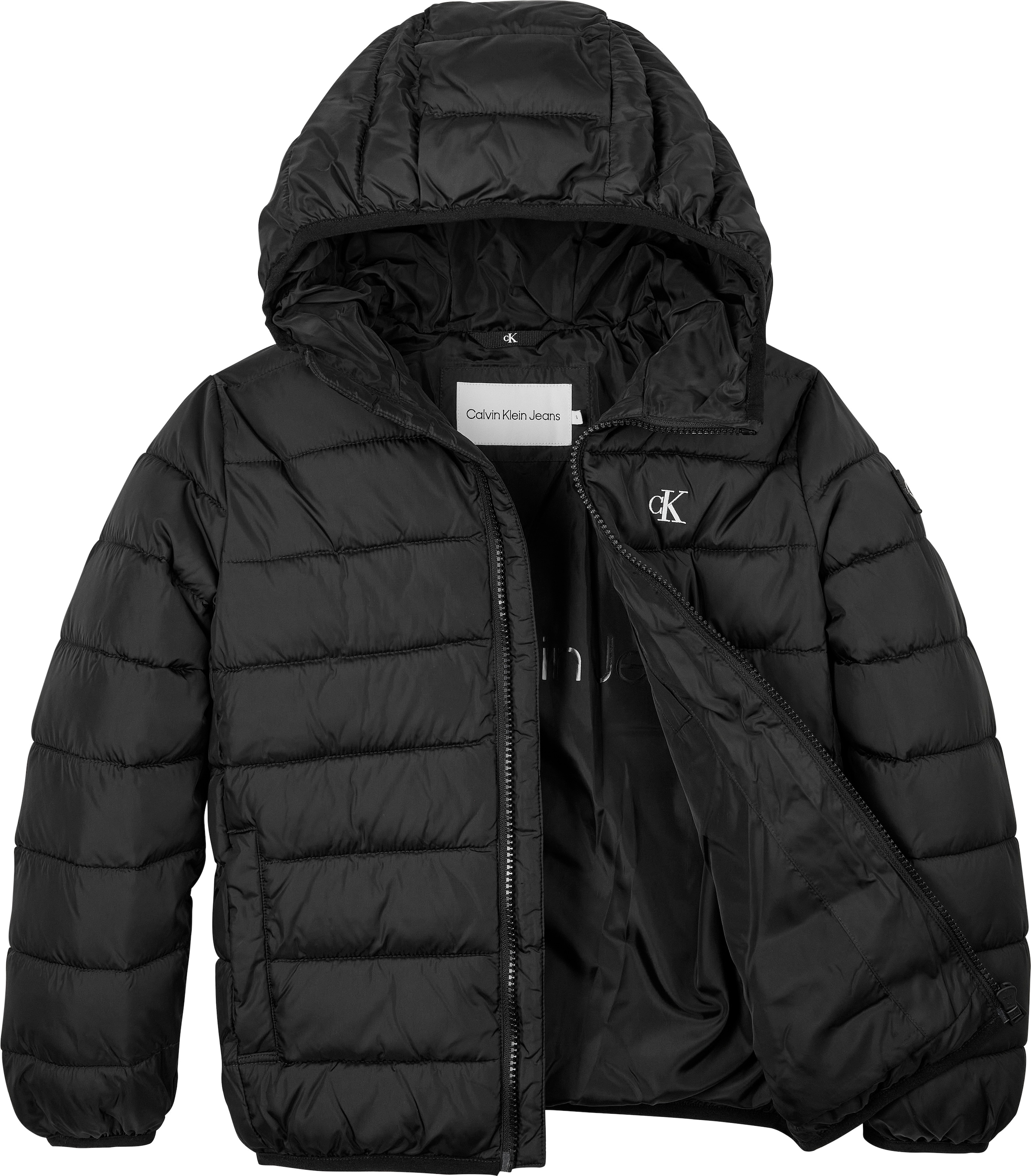 Calvin Klein Jeans Steppjacke »INST. LOGO LIGHT PADDED JACKET«, mit Kapuze, für Kinder bis 16 Jahre