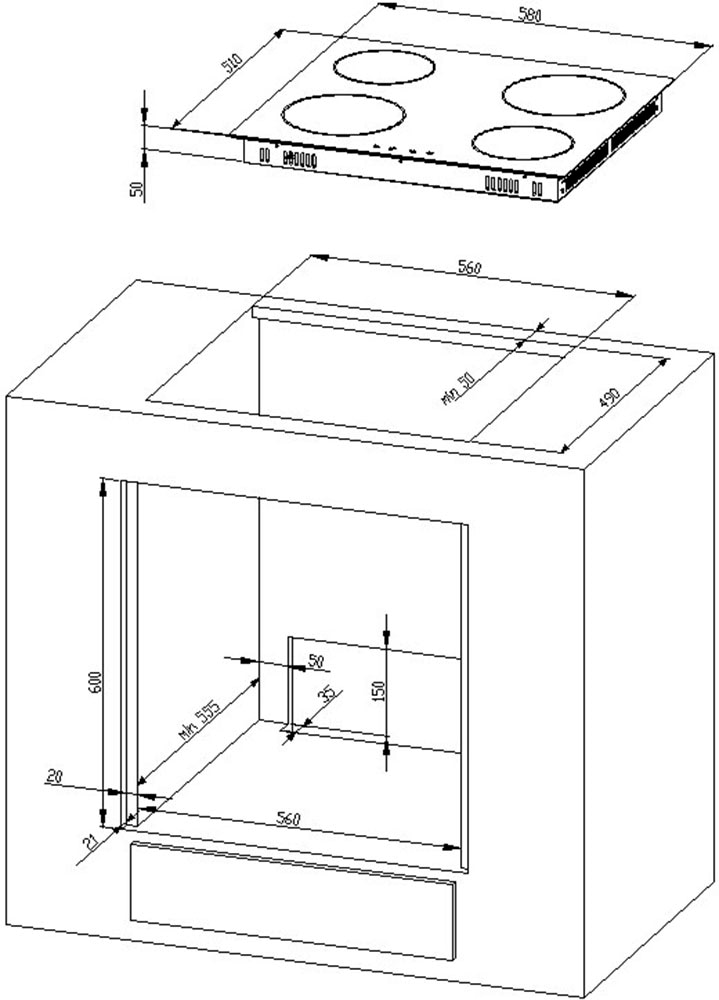 BASIC by Balculina Küchenzeile »Marsi«, Breite 220 cm, wahlweise mit E-Geräten, mit Soft-Close-Funktion