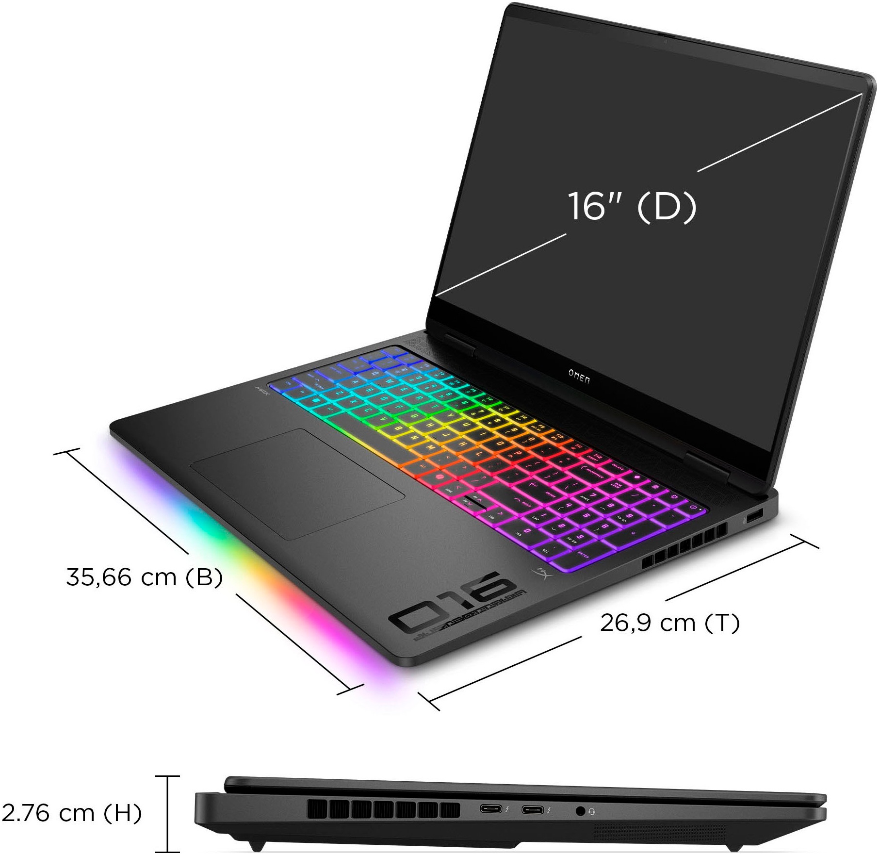 HP Gaming-Notebook »Omen Max 16-ah0095ng«, 40,6 cm, / 16 Zoll, Intel, Core Ultra 9, GeForce® RTX 5080, 2000 GB SSD