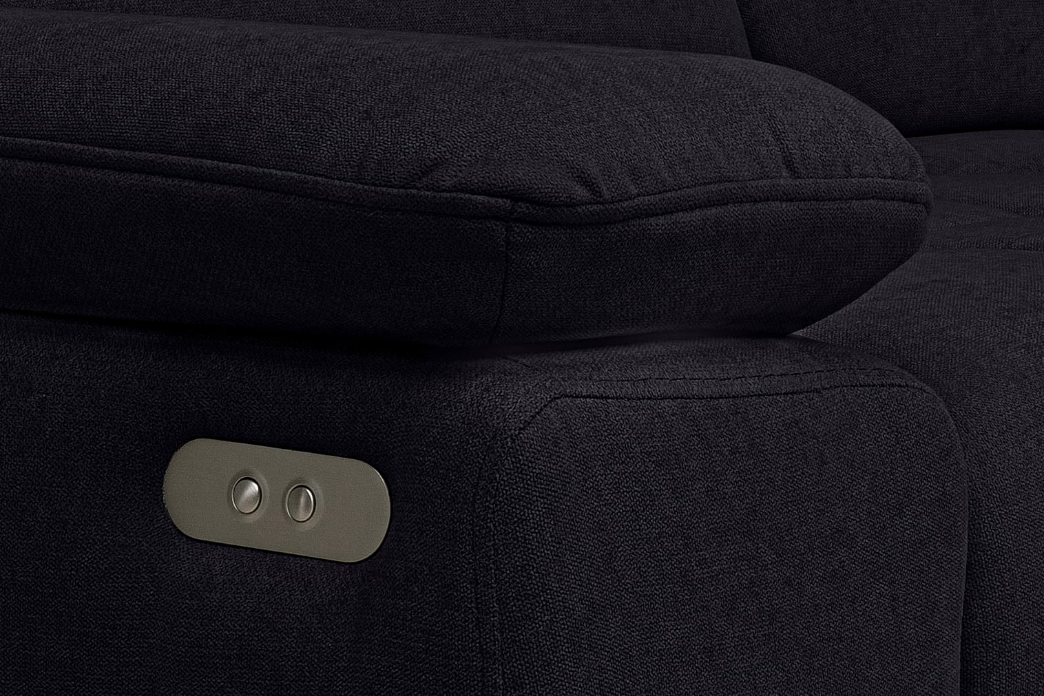 WERK2 Ecksofa »Focus-S, inkl. elektr. Sitzvorzug, manuelle Kopfteilverstellung« elektr. Sitztiefenverstellung, flexible Kopfstützen, 12cm Füße, L-Form