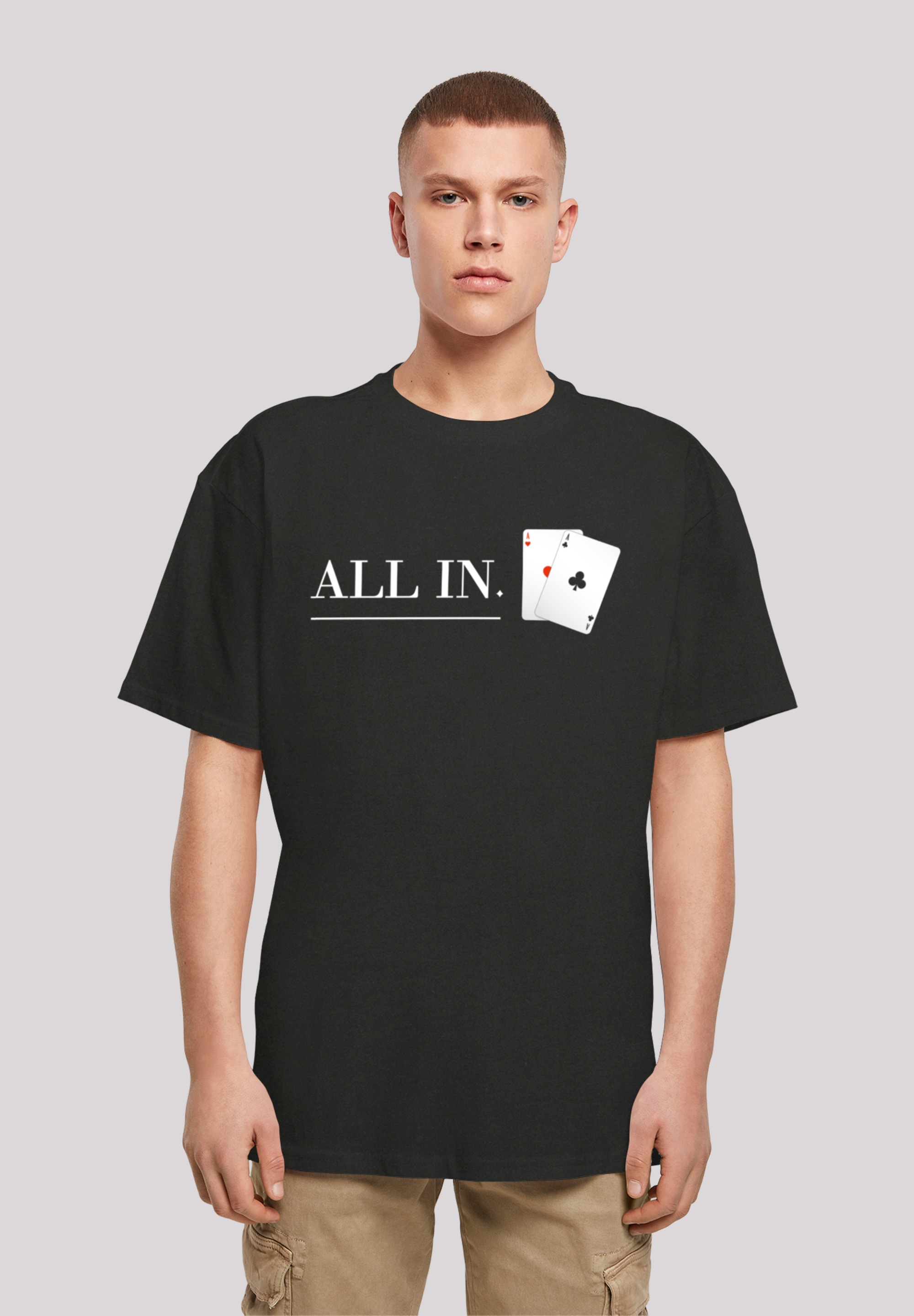 F4NT4STIC T-Shirt "Poker All In Karten", Print