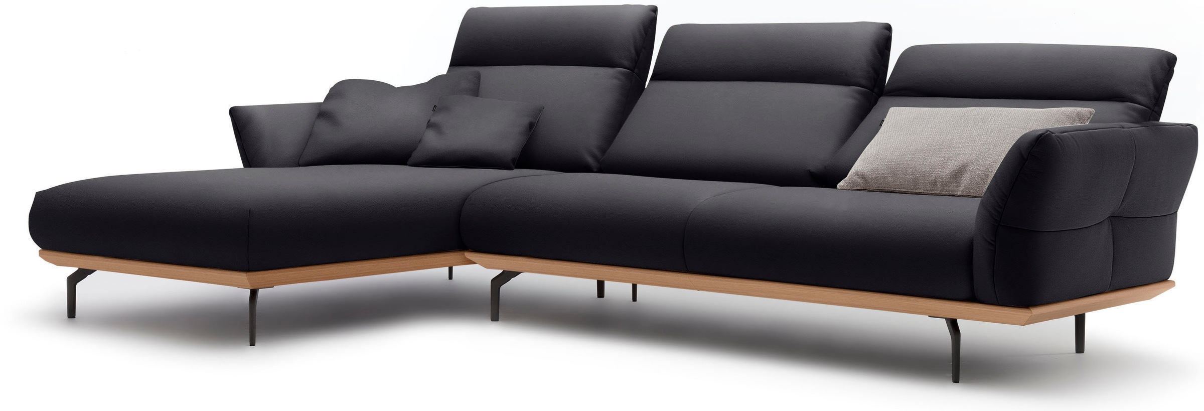Creation BY ROLF BENZ Ecksofa "CR.460", Sockel in Eiche, Winkelfüße in Umbr günstig online kaufen