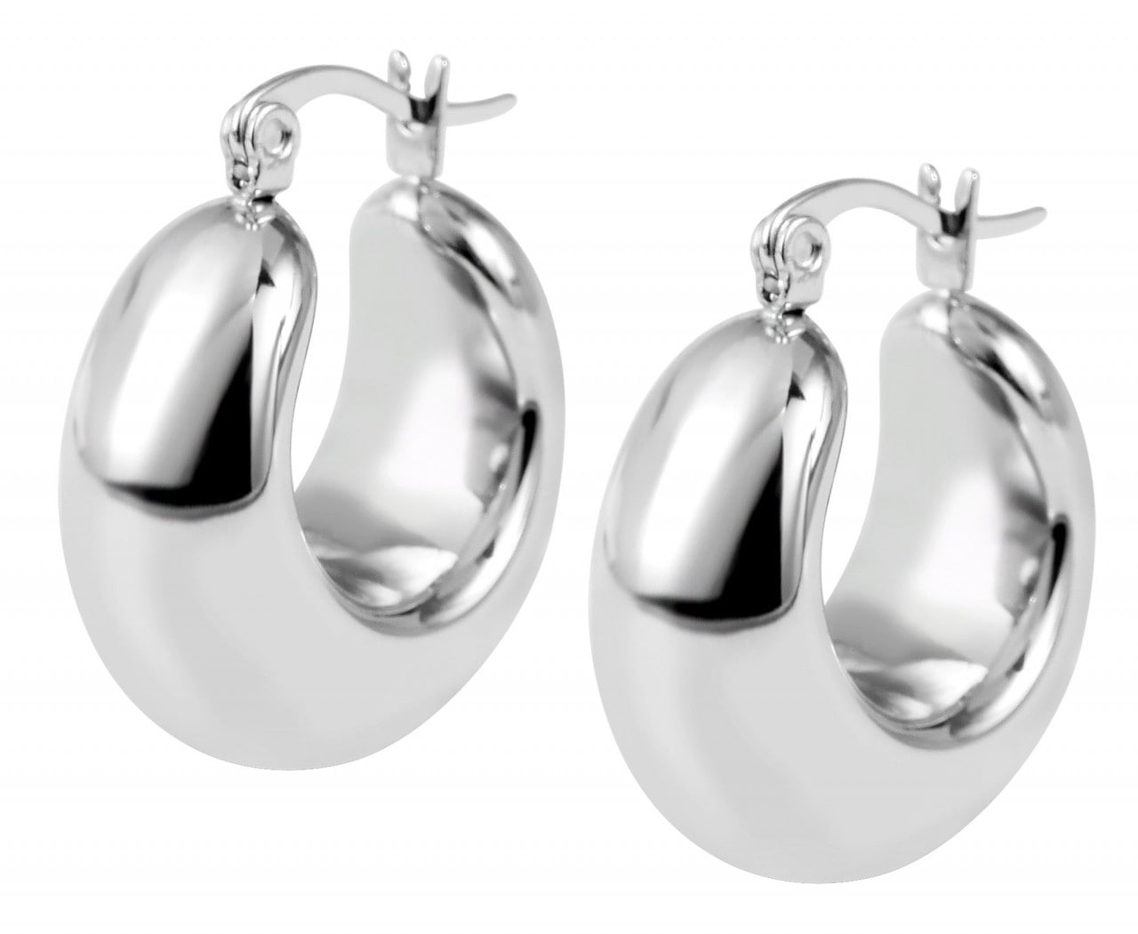 Adelia´s Paar Creolen »Damen Creolen aus poliertem Edelstahl Ø 11.5 mm - Ø 11.5 mm«