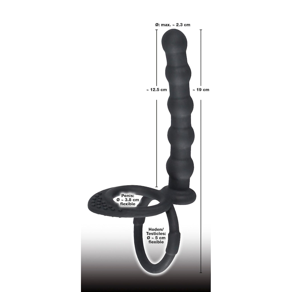 BLACK VELVETS Penis-Hoden-Ring »Penis-/Hodenring mit Analdildo«