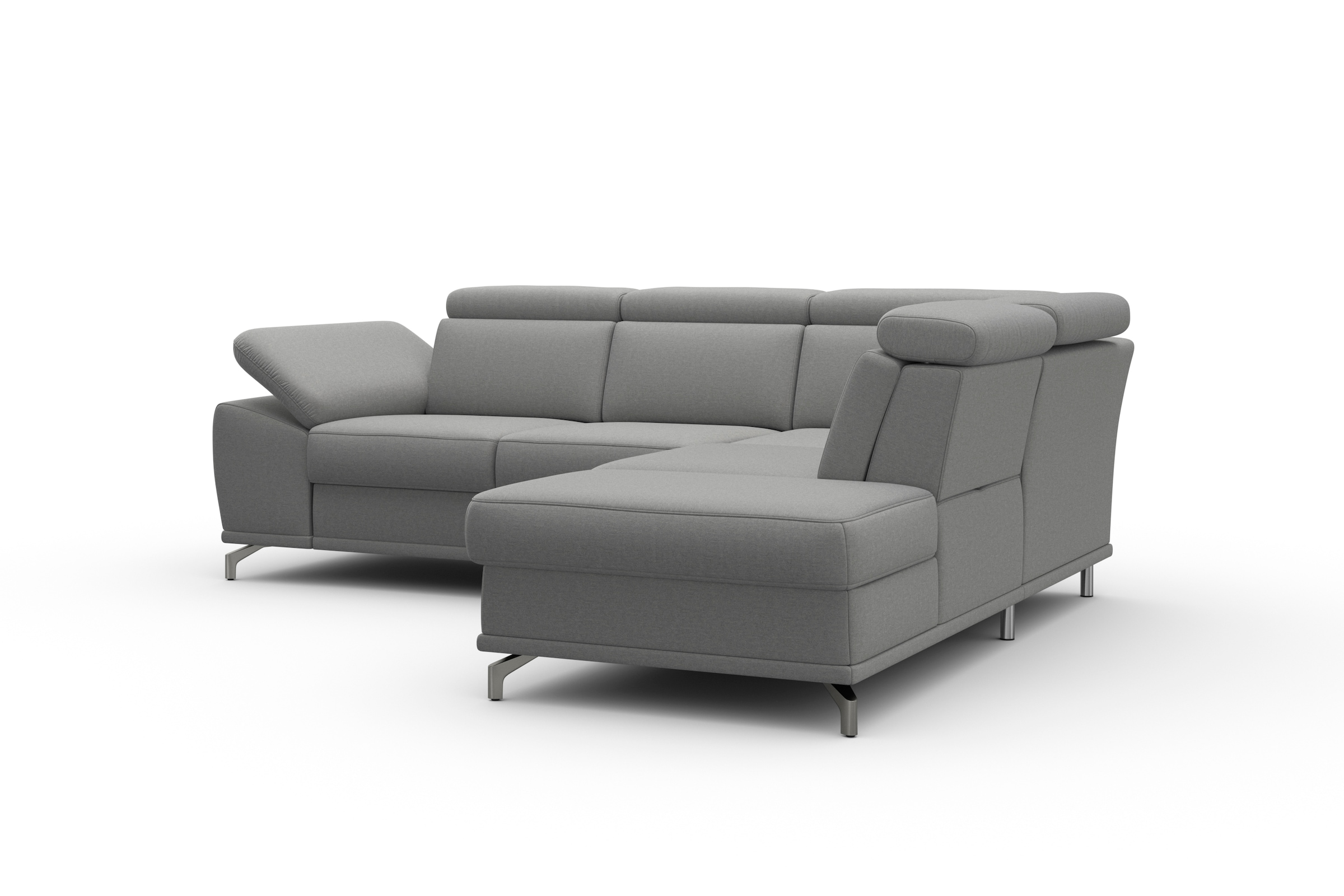 sit&more Ecksofa »Cabrio L-Form«, mit Sitztiefenverstellung und Federkern, 3 Nierenkissen