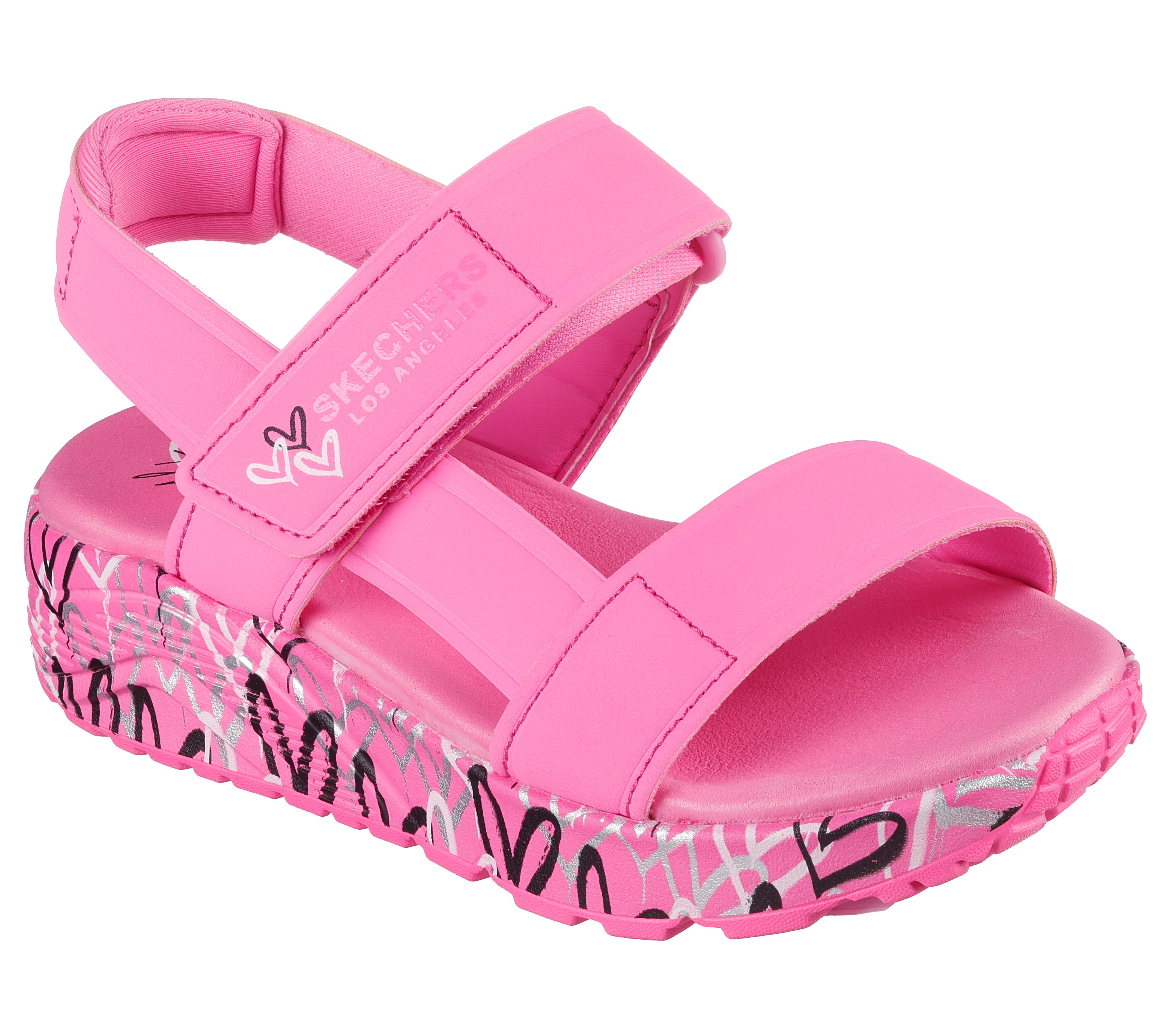 Skechers Sandale "UNO LITE SANDAL-SUNNY LOVE" Sommerschuh, Klettschuh mit Plateau, Größenschablone zum Download
