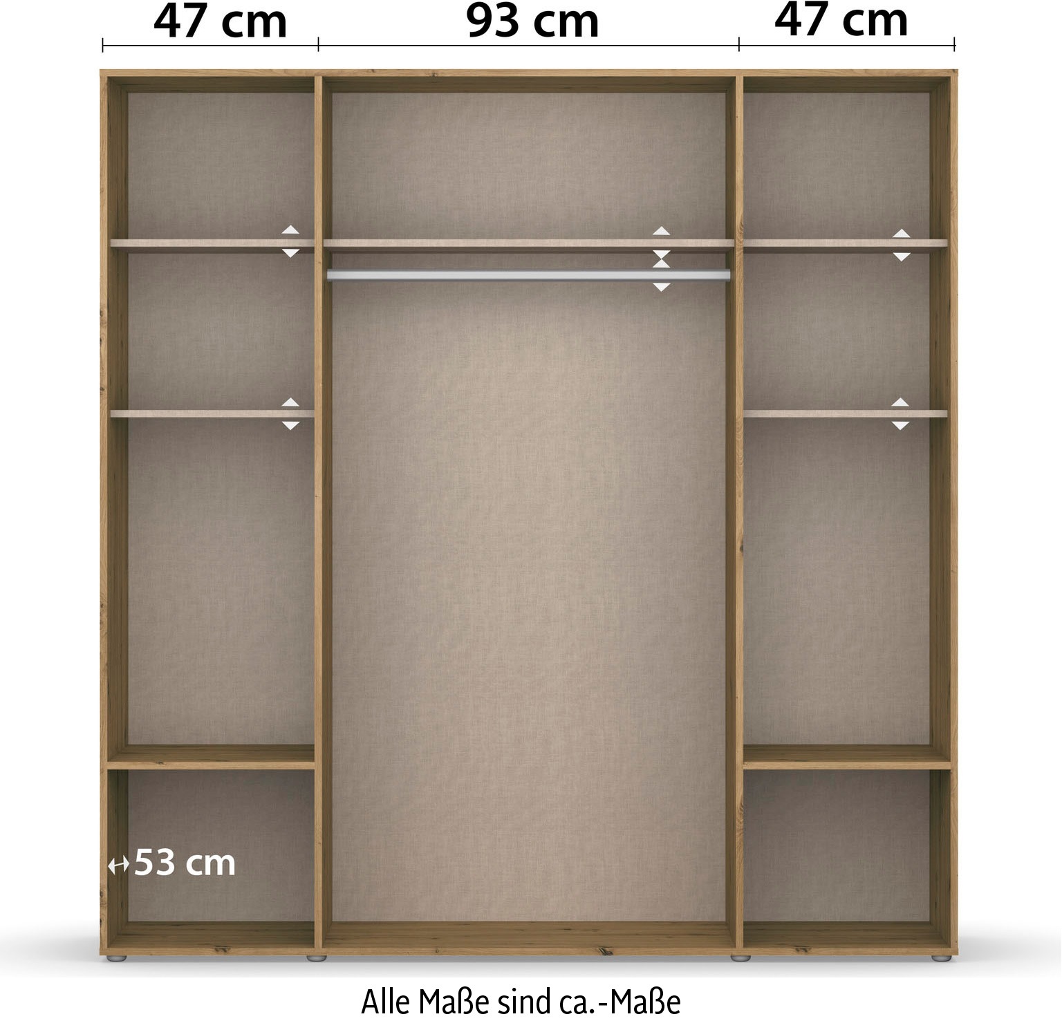 rauch Drehtürenschrank »Voyager, Kleiderschrank mit Außenschubkästen, Garderobe«, (in 3 verschiedenen Ausstattungen BASIC/CLASSIC/PREMIUM), Made in Germany