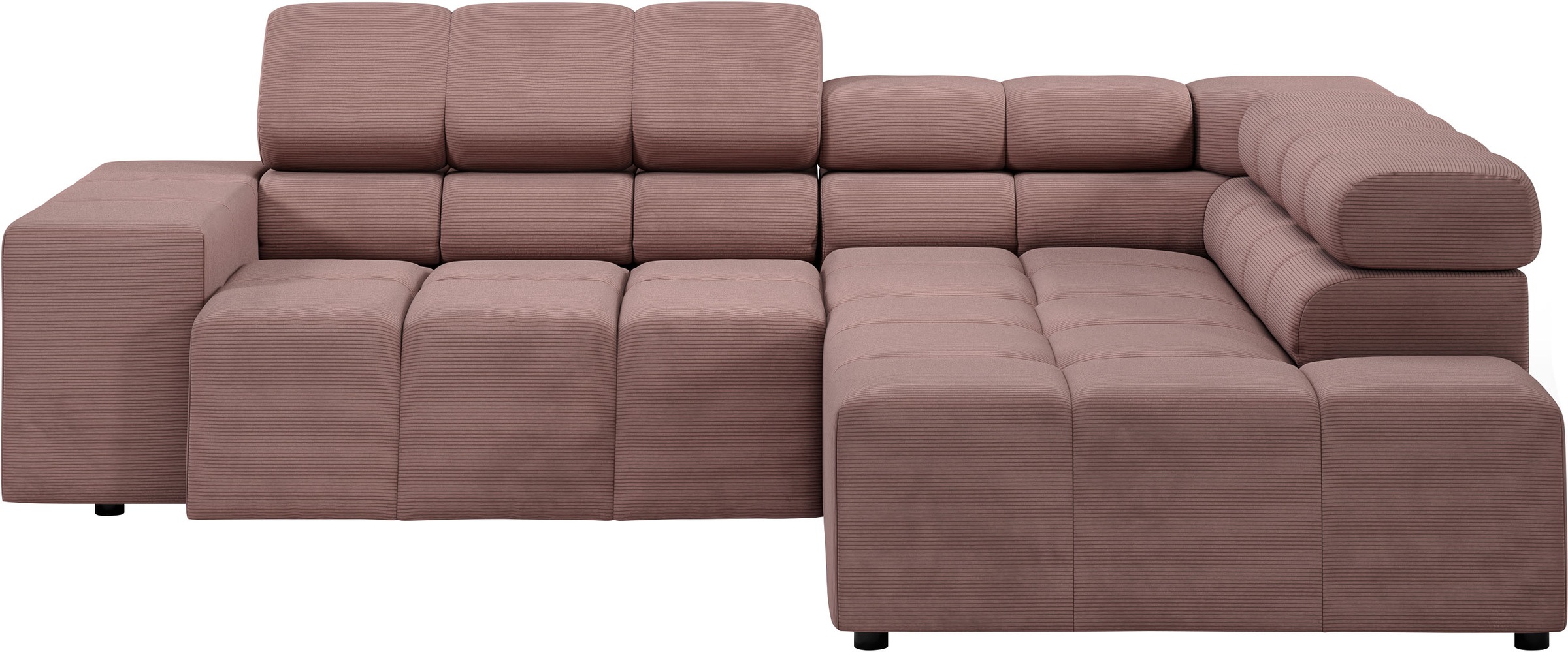 INOSIGN Ecksofa »Ancona, incl. Kopfteilverstellung + 3 Zierkissen, L-Form, bequem«, wahlweise motorische Sitztiefenverstellung, B/T(H: 249/215/70 cm