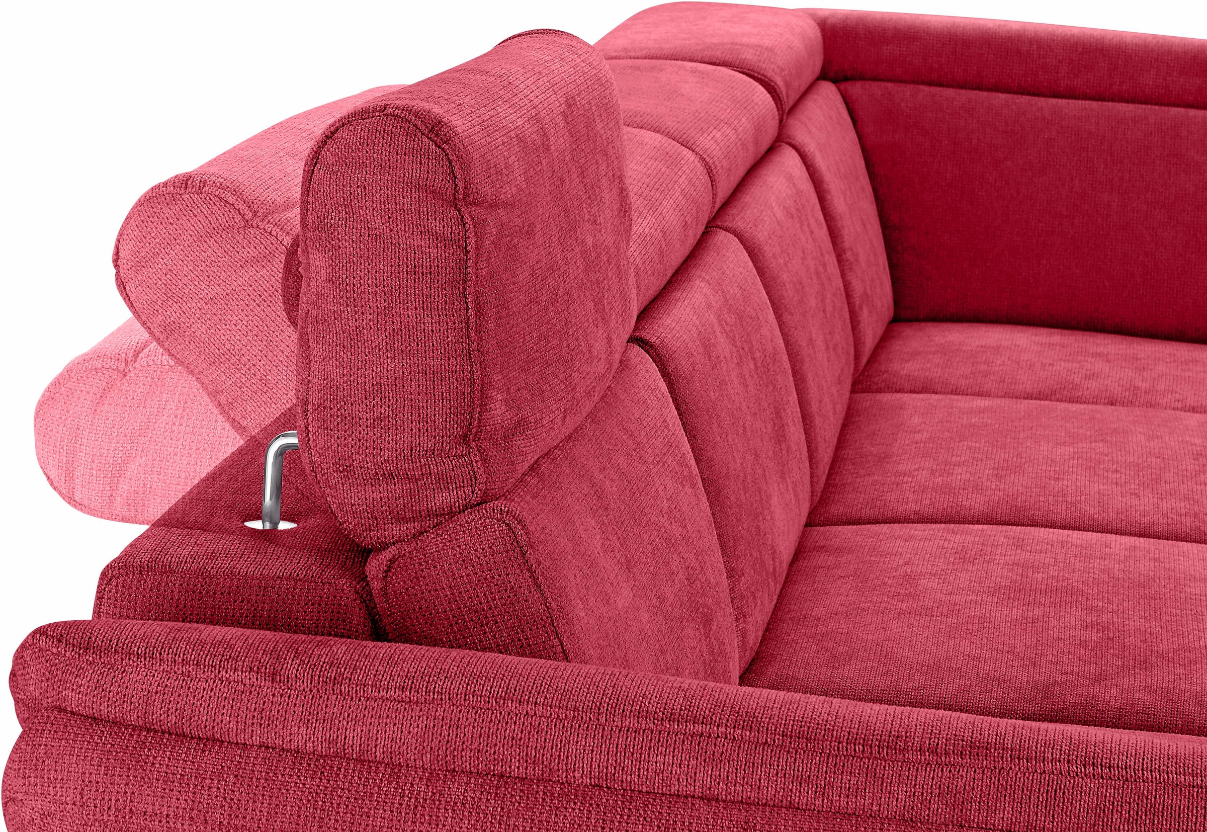 Wohnlandschaft SIT & MORE "Avignon U-Form", rot, B:331cm H:97cm T:228cm, Flachgewebe (90% Polyester, 10% Polyamid);Luxus-Microfaser (100% Polyester);Struktur (100% Polyester), Sofas, Wohnlandschaft, wahlweise mit Bettfunktion und Stauraum, inklusive Kopft 2