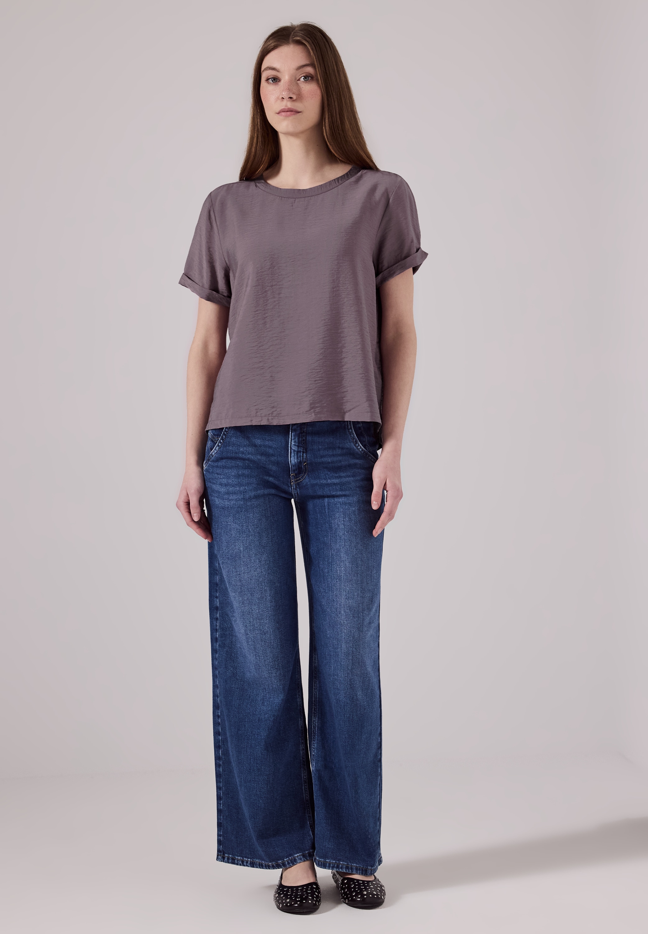 STREET ONE STUDIO Shirtbluse, aus softem Materialmix