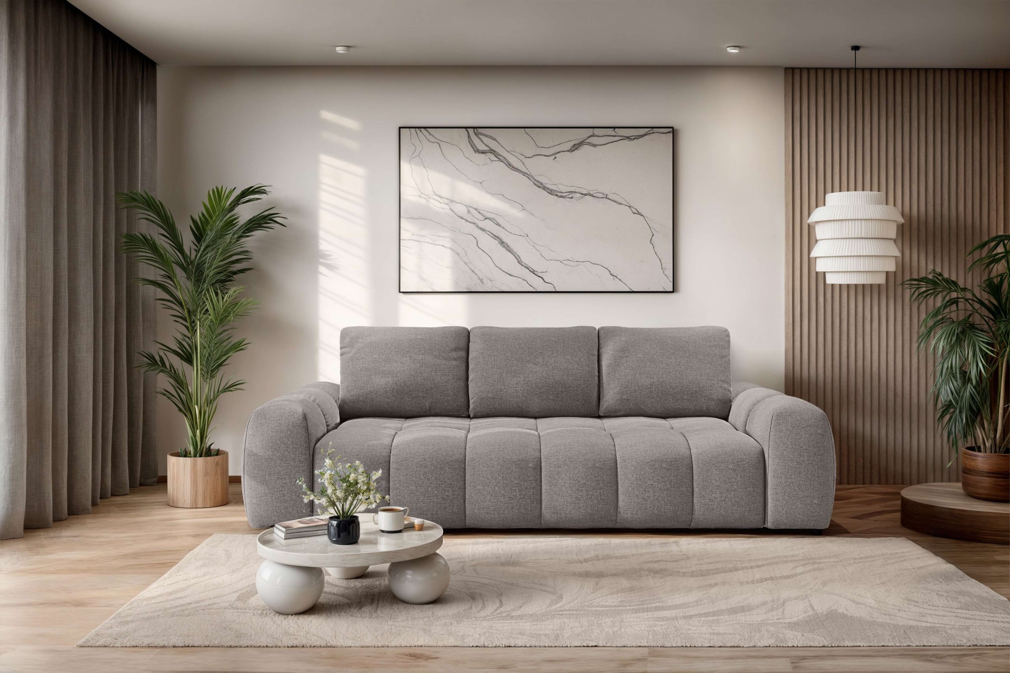 3-Sitzer OTTO HOME, B:253cm H:87,5cm T:113cmtaupe, 100% Polyester, Sofas, "AZITA optionale Schlafsofa mit Bettkasten, Breite 253cm", Sofa mit