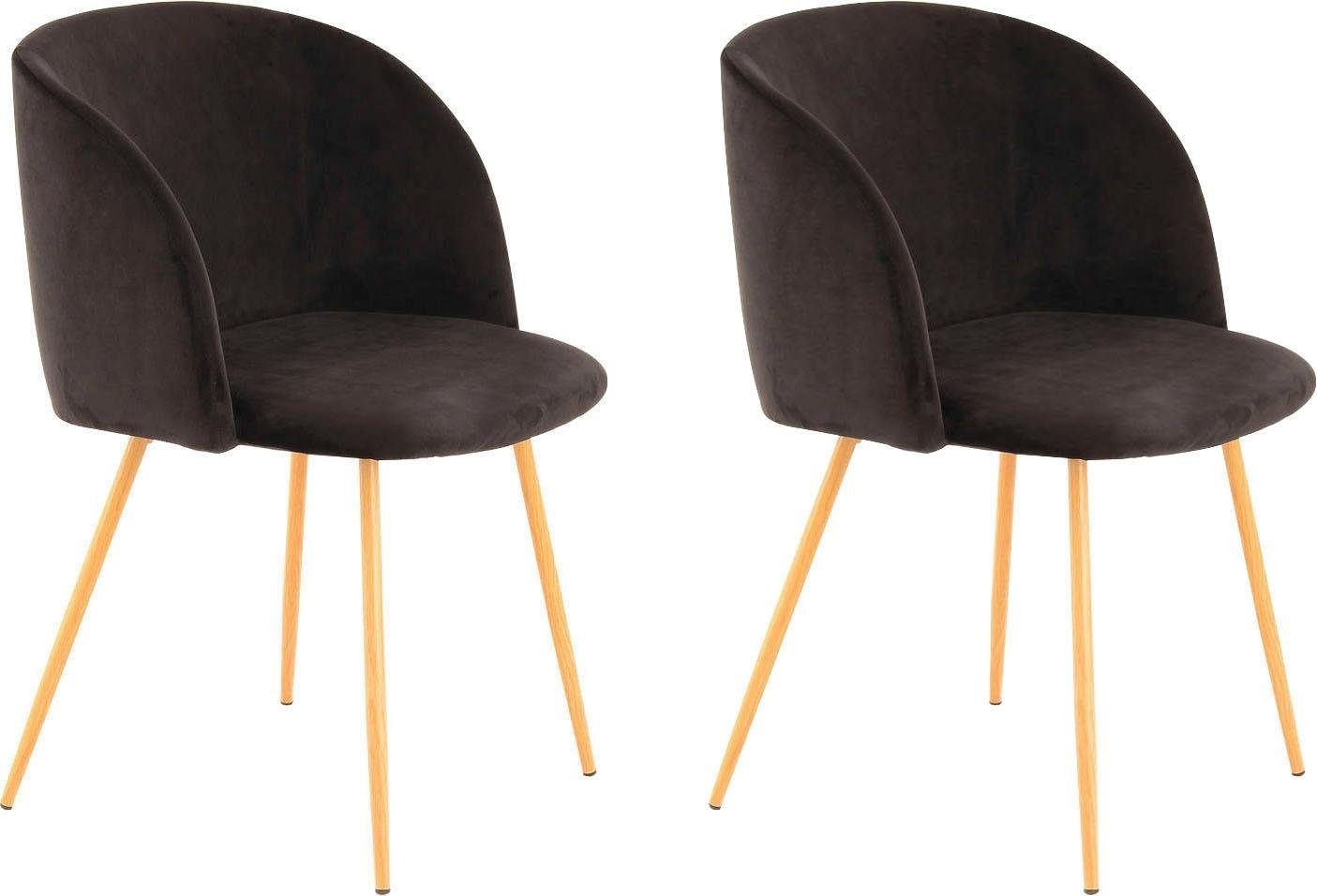 Kayoom Polsterstuhl "Stuhl Celina 110 2er-Set Grau,samtweicher Bezug in mod günstig online kaufen