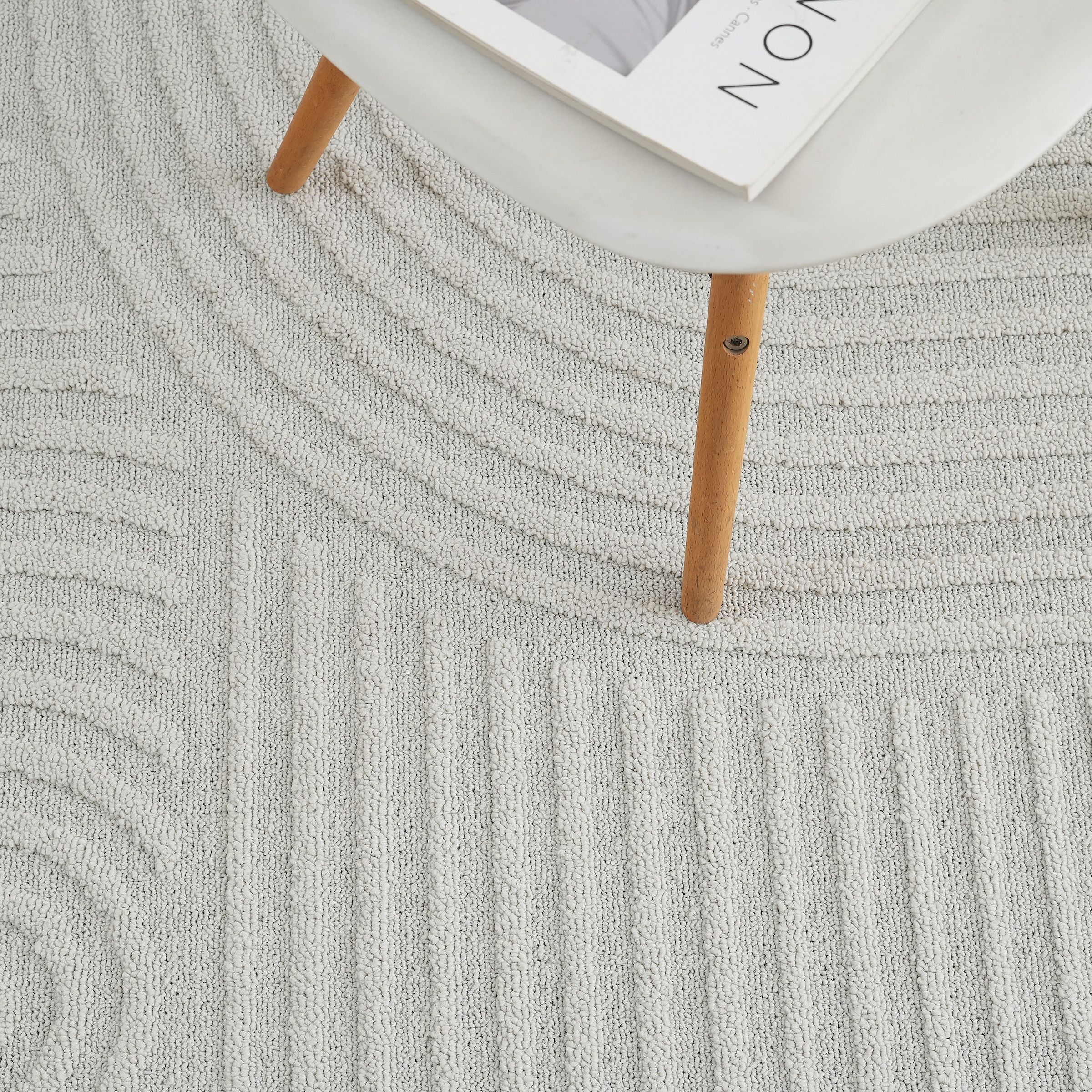 my home Teppich »Jola Hoch-Tief-Design, Scandi-Look, Zen«, rechteckig, 7 mm Höhe, Boho, Modern, 3D, Wohnzimmer, Schlafzimmer, wasserabweisend