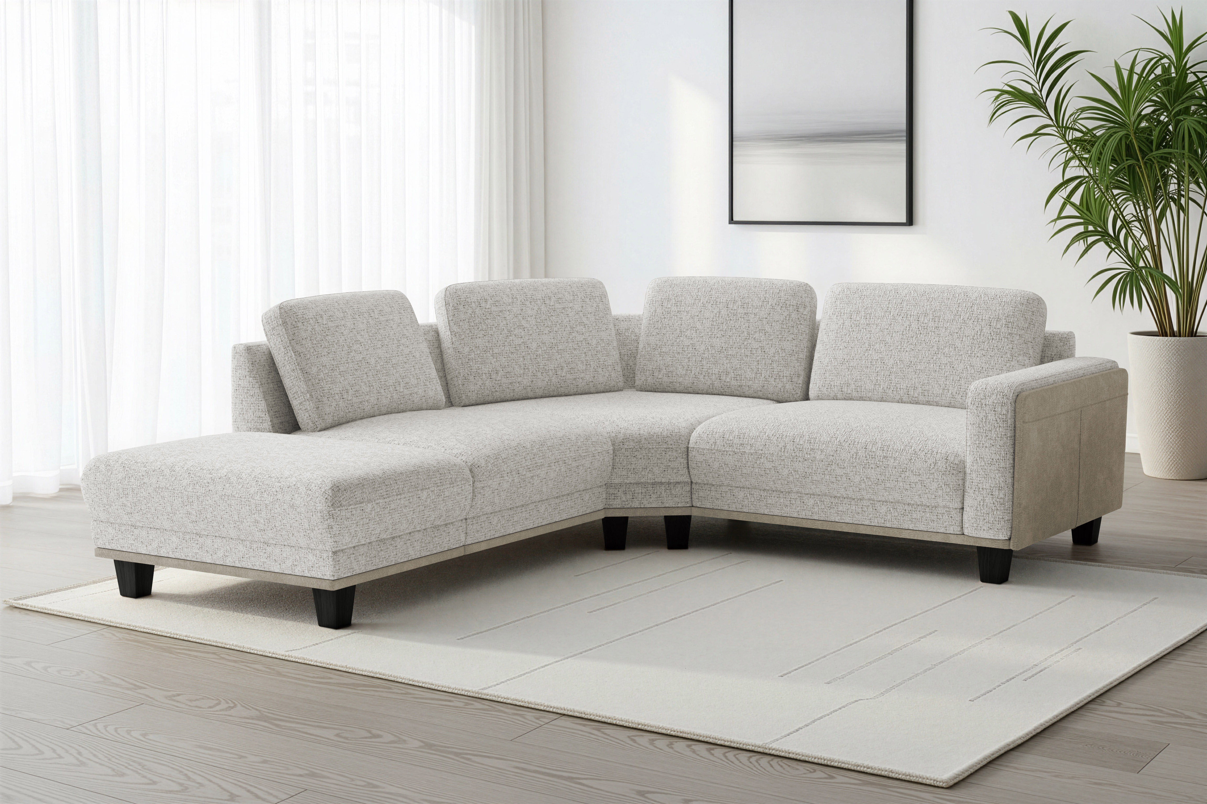 sit&more Ecksofa "Concept" Modernes Sofa in drei Fußfarben zur Auswahl