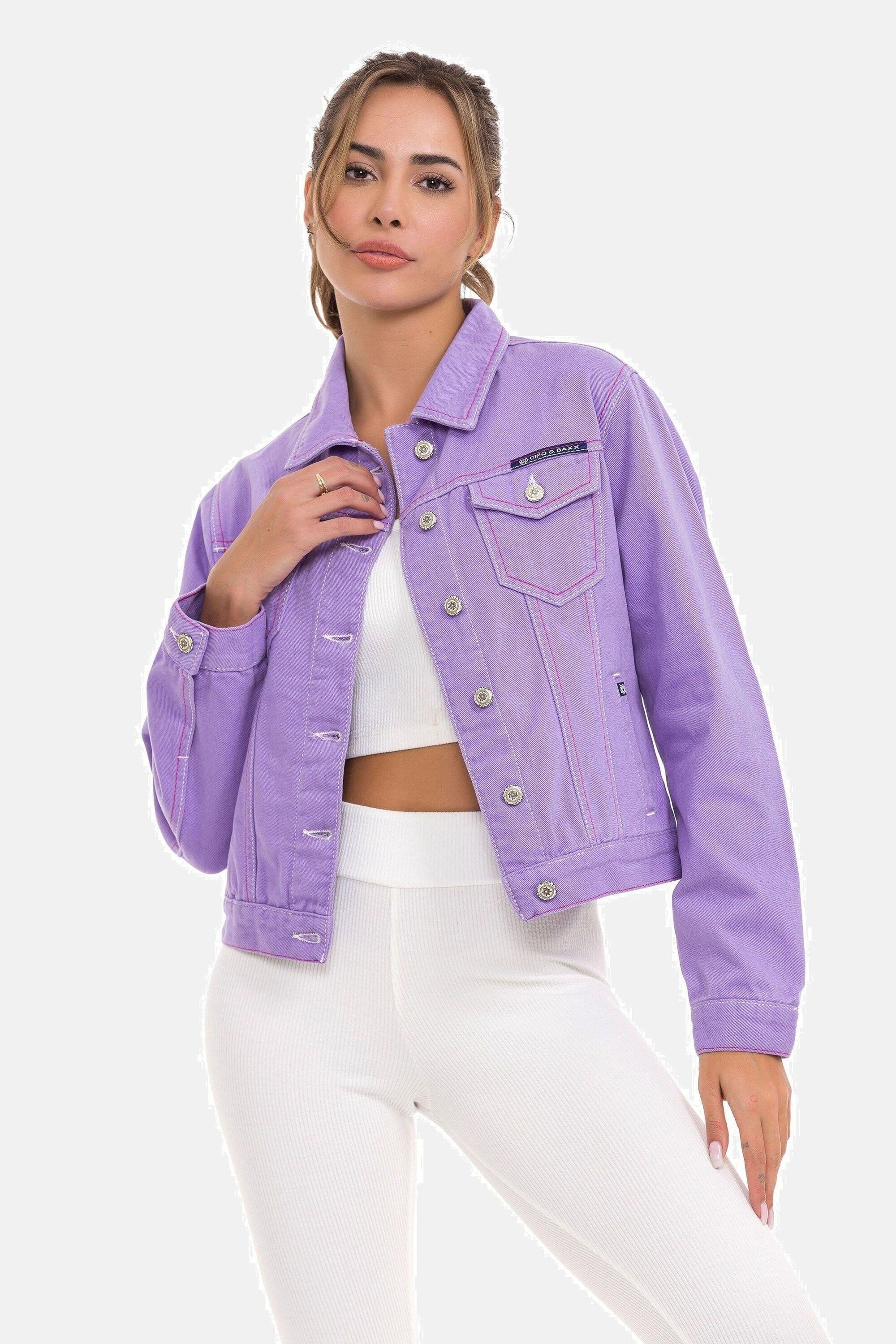 Cipo & Baxx Jeansjacke »Jeansjacke«, ohne Kapuze, Mit praktischen Brusttaschen, WJ212