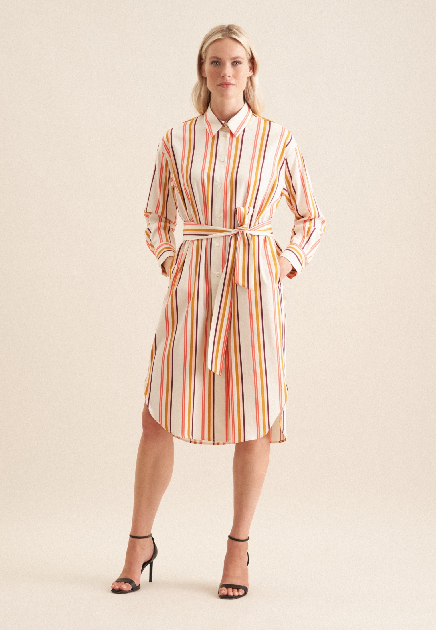 seidensticker Sommerkleid "Schwarze Rose" 1/1 Kragen Streifen günstig online kaufen